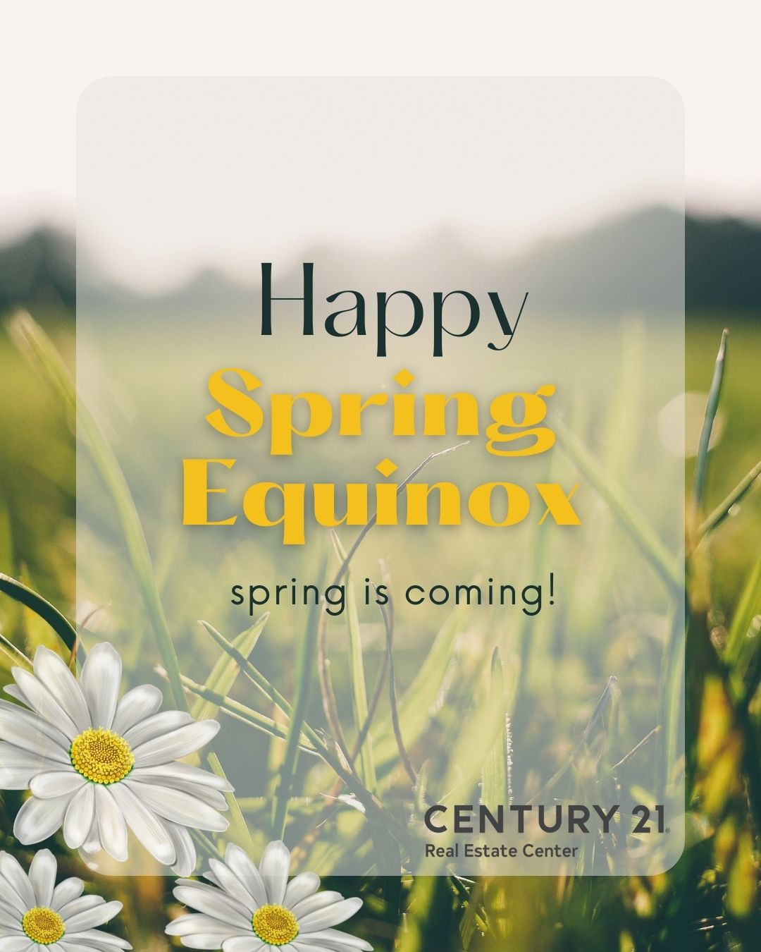 The season of fresh starts is just around the corner 🌼 Happy Spring Equinox from CENTURY 21 Real Estate Center!
#SpringEquinox #NewSeasonNewGoals #HelloSpring #C21RealEstateCenter