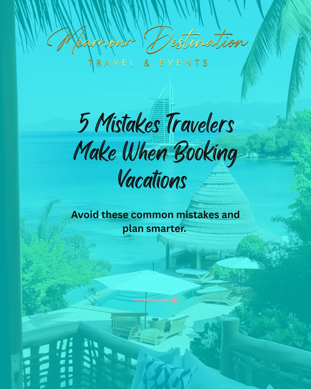 5 Mistakes Travelers Make When Booking Vacations ✈️👇🏽
Let’s be real…
Some travel mistakes will cost you money.
Others will cost you the entire experience.
If you’re planning a trip this year, don’t make these:
1. Waiting too long to book
Prices don’t wait on you. The longer you wait, the more you pay—period.
2. Not checking your passport expiration date
If it expires within 6 months, you may not be getting on that flight.
3. Booking the cheapest resort
Cheap doesn’t mean luxury—it usually means compromises you’ll regret.
4. Skipping travel insurance
One delay, cancellation, or emergency… and now your “deal” just got expensive.
5. Not researching your destination
Every destination has a vibe. Make sure it matches your experience expectations.
Travel smarter. Travel elevated. 💎
That’s the difference between a trip… and an experience.
✨ Ready to plan it the right way?
Let me handle the details for you.
🔗 Visit: www.miamourte.com
📩 Or DM “TRAVEL” to get started