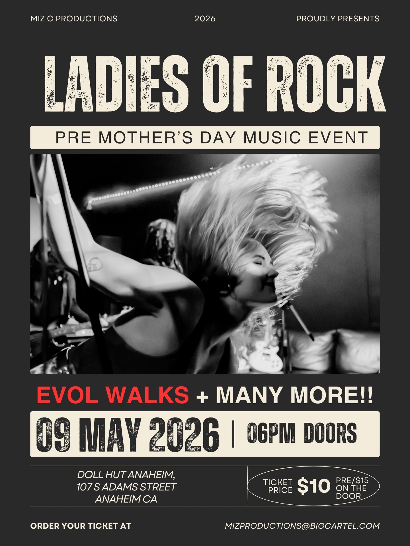 🗓️MAY 9🗓️ We are part of this KILLER mini music festival lineup at @worldfamousdollhut put together by @rockstarracingstables 🔥 21+ || $10 pre sale OR $15 on the door⚡️ WE CANNOT WAIT TO SEE YOU THERE! || OG photo by @luckyshot_photos