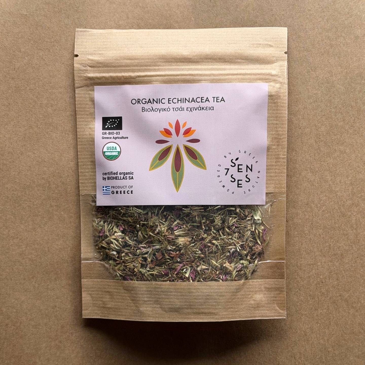 📣 New Product announcement! 📣 We are proud to present our newest product: Organic Echinacea Tea (Echinacea purpurea) in doypack 💐
Known as “Echinakeia” (εχινάκεια) in Greek, is known for its mild, earthy-sweet flavor and according to Greek tradition and modern herbalism, it has properties that:
🌿Support your immune system
🌿Benefit your skin health by helping with collagen production and retaining moisture.
#SevenSensesOrganic #GreekTea #Echinacea #WellnessRitual #ImmuneBoost