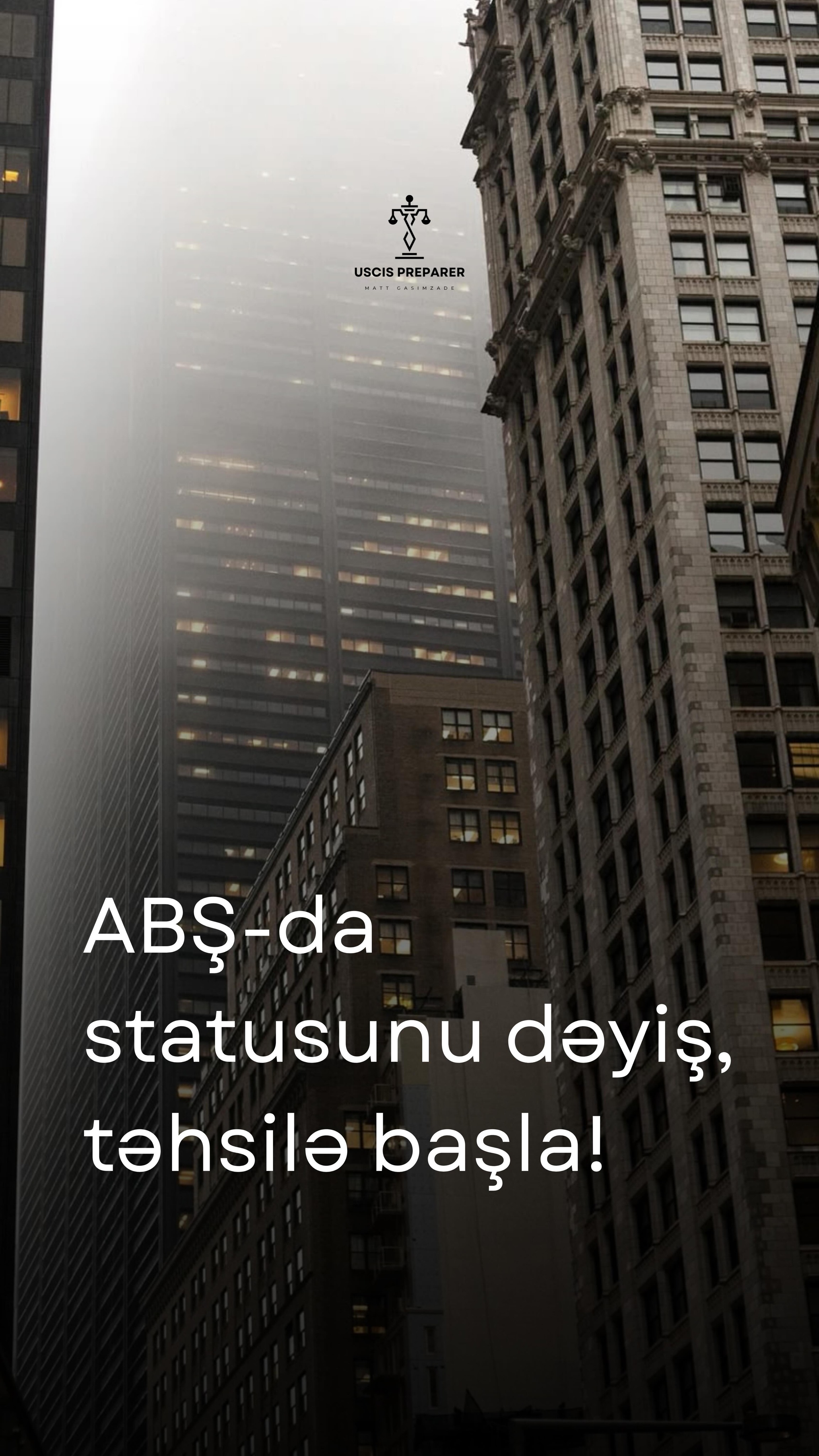 ABŞ-dasınız və təhsilə başlamaq istəyirsiniz?
Dil kursu, bakalavr, magistratura və ya digər proqramlar vasitəsilə tələbə statusuna keçmək mümkündür — hətta ölkəni tərk etmədən.
Amma burada əsas rol oynayan şey düzgün seçim, doğru zamanlama və sənədlərin qaydalara uyğun hazırlanmasıdır.
Bir çoxları bu prosesi ya bilmir, ya da səhv edir.
📩 Prosesi düzgün qurmaq üçün bizimlə əlaqə saxlayın.
Already in the U.S. and want to start your studies?
You can transition to student status through language schools, bachelor’s, master’s, or other programs — even without leaving the country.
But success depends on the right choices, timing, and proper documentation.
Many people either don’t know about this or make critical mistakes.
📩 Contact us to do it the right way.