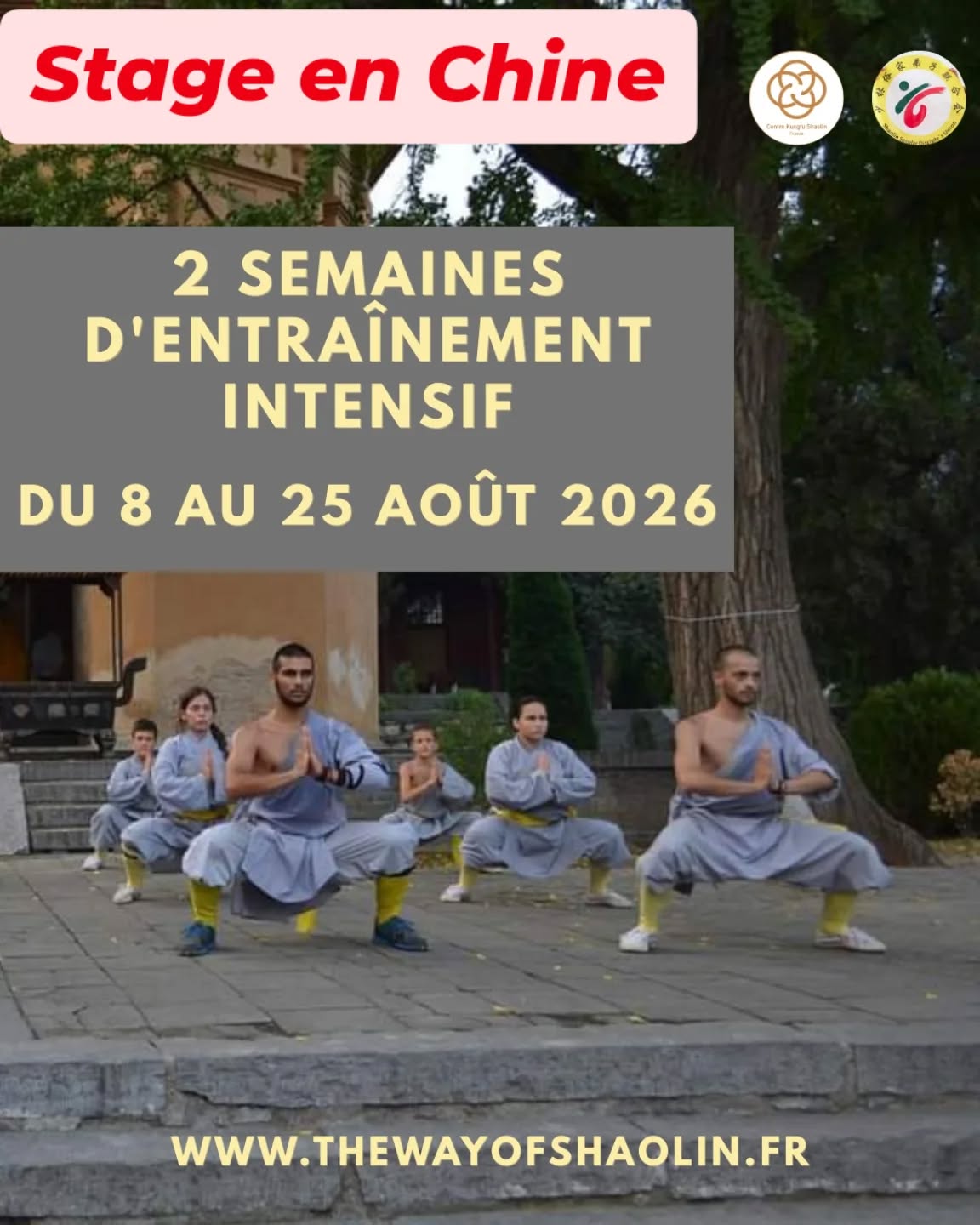 Stage de kungfu shaolin
2 semaines du 8 au 25 août
Lets go!
Pour plus d info
Www.thewayofshaolin.fr
#shaolin #thewayofshaolin #challenge #KungFuShaolin #kungfu