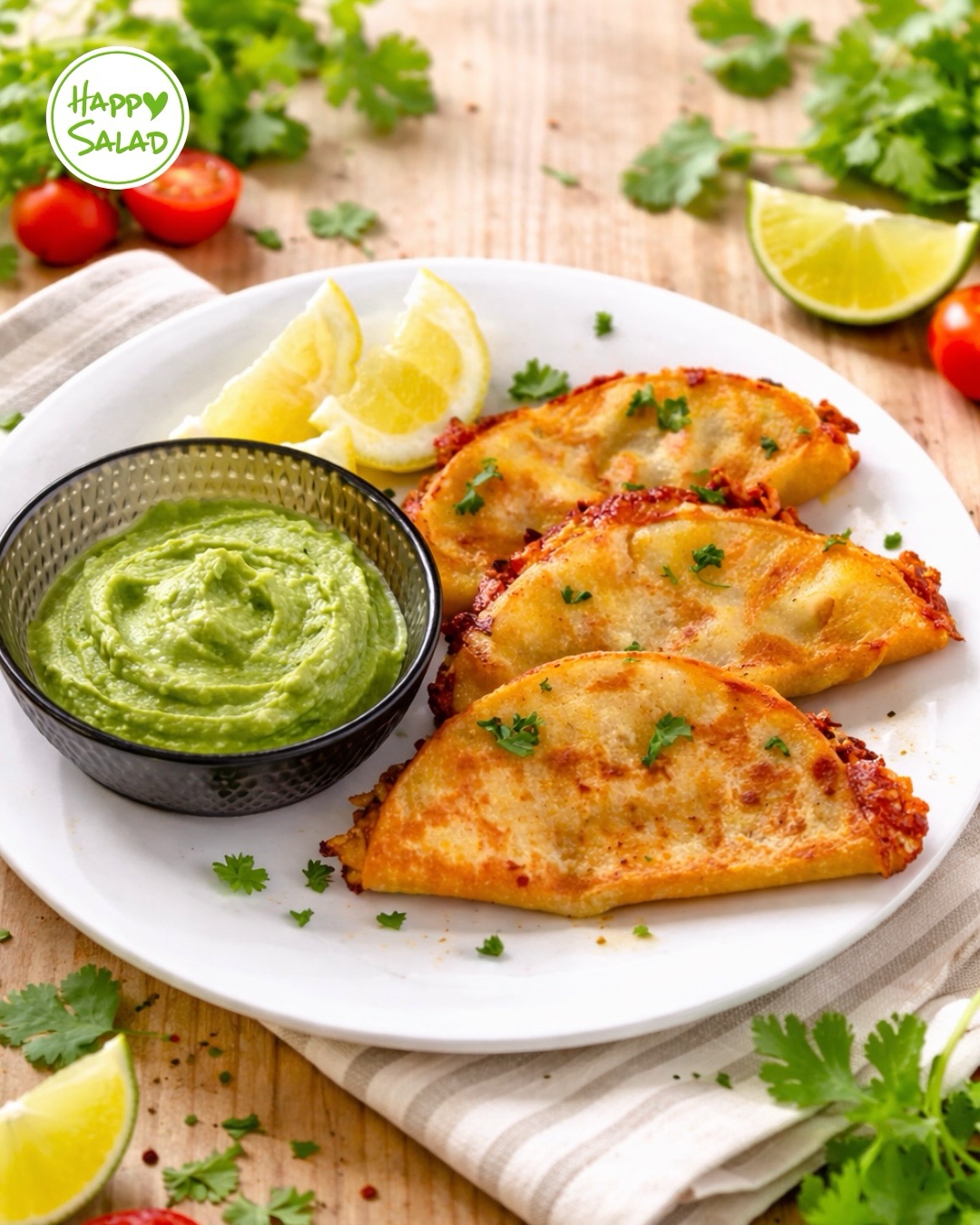 🌮 Frühlings-Tacos mit cremiger Guacamole 💚
Zutaten:
💚 Mini Tortillas
💚 Hackfleisch
💚 Tomatenmark
💚 Streukäse
💚 frische Petersilie
💚 1 reife Avocado
💚 Happy Salad Rhabarber & Ingwer Dressing
Zubereitung:
-Guacamole zubereiten: Avocado mit einer Gabel grob zerdrücken und mit dem Happy Salad Rhabarber & Ingwer Dressing verfeinern – sorgt für eine frische, leicht fruchtige Note 🥑✨
-Füllung vorbereiten: Hackfleisch in der Pfanne anbraten, Tomatenmark hinzufügen und nach Geschmack würzen.
-Tortillas belegen & braten: Tortillas mit Käse und Hackfleisch belegen (swipe nach rechts für Bild 2), zusammenklappen und in etwas Butter goldbraun anbraten, bis sie schön knusprig sind
-Anrichten: Tacos auf einem Teller servieren, mit frischer Petersilie toppen und zusammen mit der Guacamole genießen
🌸 Frühlings-Special:
Unser Happy Salad Rhabarber & Ingwer Dressing ist nur für kurze Zeit erhältlich! Also nicht verpassen und bestellen unter: www.happy-salad.de/happy-shop
Schau für weitere leckere Rezepte gerne auf unserem Blog vorbei.
BE HAPPY & STAY HEALTHY💚
#happysalad #salatdressing #Frühlingsrezept #dressing