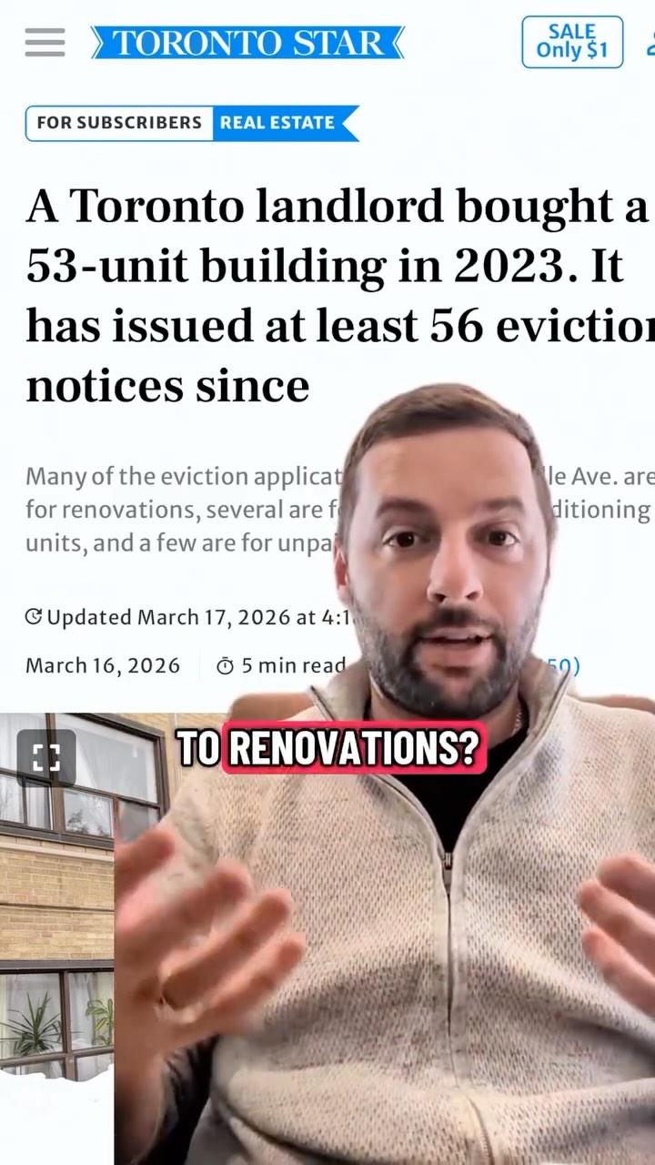 A Toronto landlord filed 56 eviction notices across a 53 unit building in 3 years. Sounds crazy right? We’re not here to say what this landlord did was right or wrong, we don’t know the full details. But what we ARE doing is breaking down the real numbers behind owning and managing a building like this. The carrying costs, the maintenance, the margins, the reality that most people never see. Before you pick a side, understand what it actually takes to keep a building running. This isn’t a defence. It’s a conversation.
#landlords #tenants