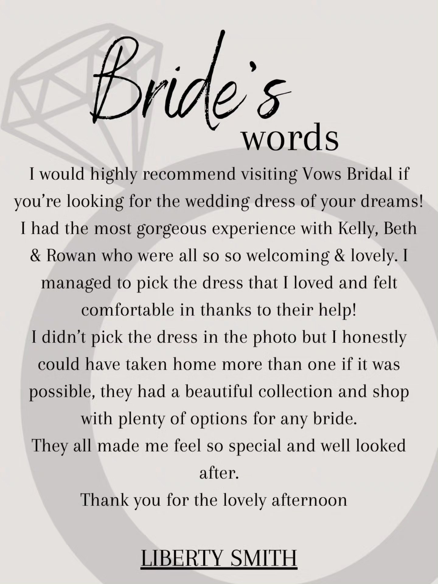 Gorgeous 5 🌟 review left by our bride Liberty 💗
To have this bridal experience for yourself, book in with us today via the link in our bio 🫶
#Wakefield
#yorkshirebridal
#5starreview
#bridalboutique
#bridetobeuk