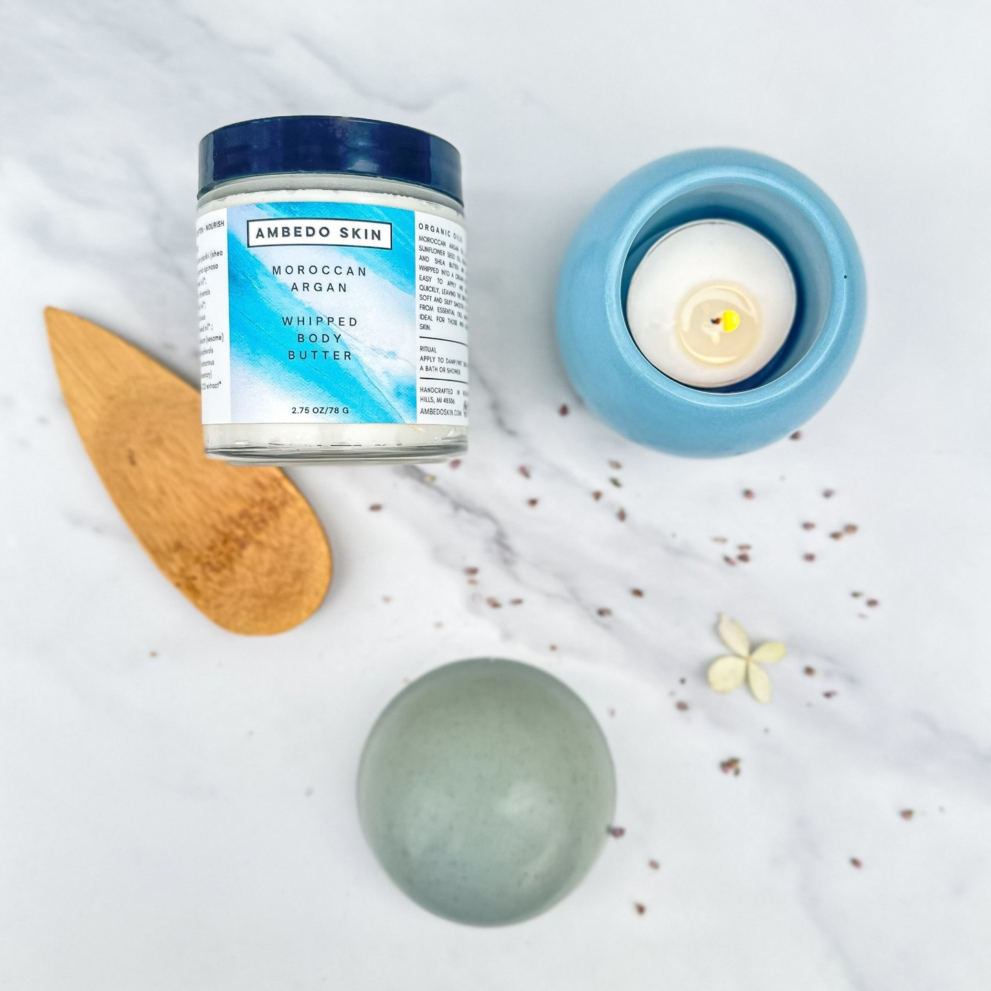 Thank you so much for choosing our natural skincare products and supporting a small business! Your decision not only benefits your skin with our toxin-free formulations but also contributes to the growth of a passionate and dedicated community. By shopping small, you're investing in a personalized experience, ethical practices, quality ingredients and a product crafted with care. We truly appreciate your trust!
Discover our new bamboo gift boxes, complete with a mini soap, whipped body butter and hand poured concrete tea light candle. We also have a new shave kit, enriched with coconut milk and argan oil. Don't miss out on the 20% discount - use code "SHOPSMALL20" until 12/1.
https://www.ambedoskin.com/gifts