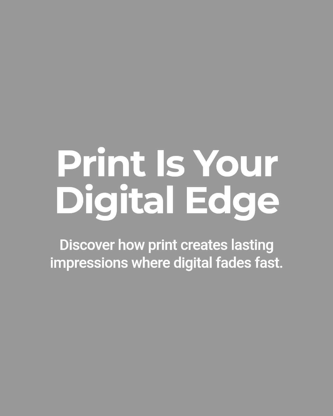 DM us if you think print is just old-school marketing. Here's why it's actually the secret weapon in today's digital campaigns.
Print cuts through the noise with something digital can't: a tangible, memorable experience that sticks.
Comment your biggest print success or challenge—we're here to help you make print work for your brand!
Link in bio