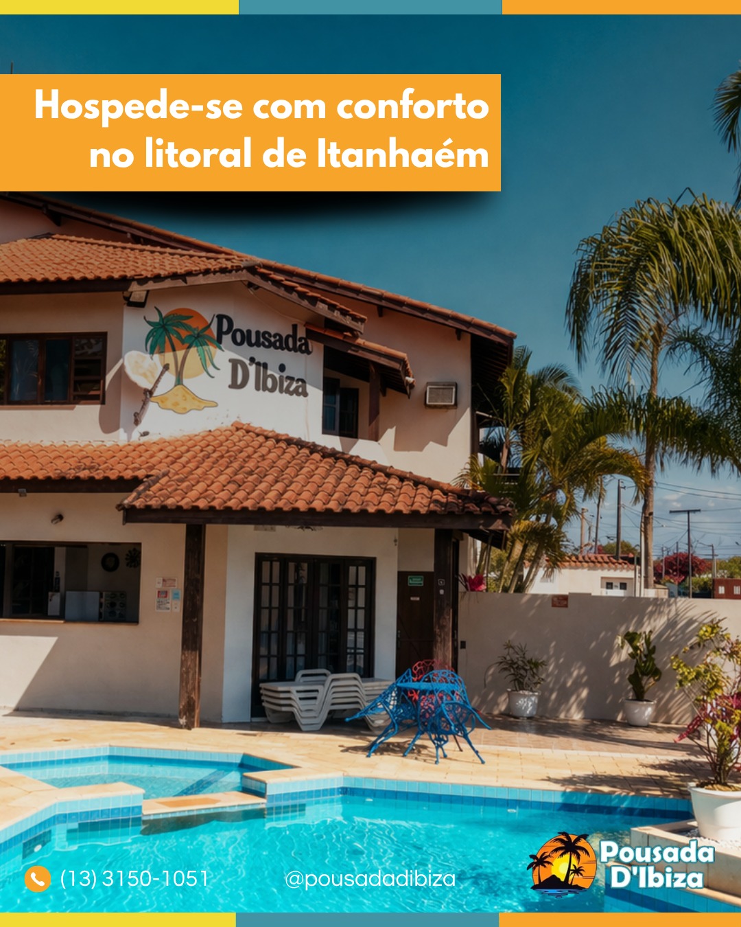 Seu refúgio de paz em Itanhaém tem nome e endereço.📍
Hospede-se com conforto e viva momentos inesquecíveis na nossa área de lazer. Na Pousada D’Ibiza, o tempo passa mais devagar e o descanso é garantido. ⛅😊
~ Reservas e mais informações pelo link da bio.
#turismoitanhaem #destinoperfeito #litoralsulsp #litoralpaulista
#praia #itanhaem #itanhaembeach #turismosp #cibratel