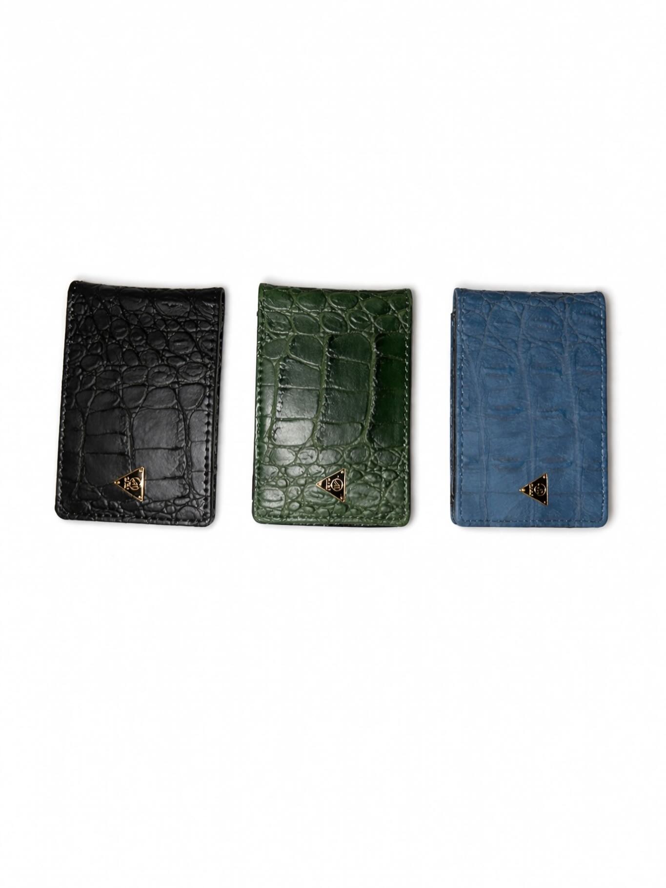 Mint Brand Crocodile Magnetic bifold Wallet – Black, Blue