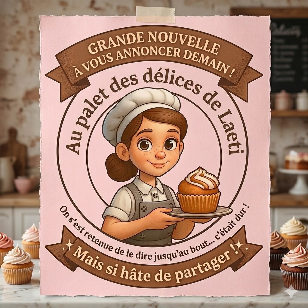 🤩 DEMAIN EST UN GRAND JOUR ! On a gardé le secret jusqu’au bout (et croyez-moi, c’était dur !), mais l’attente touche à sa fin. On a tellement hâte de partager ce nouveau bonheur avec vous. Prêts pour la surprise ? Restez connectés ! ✨ #Secret #Nouveauté #Artisanat #Passion #Hâte Laeti SurpriseGourmande