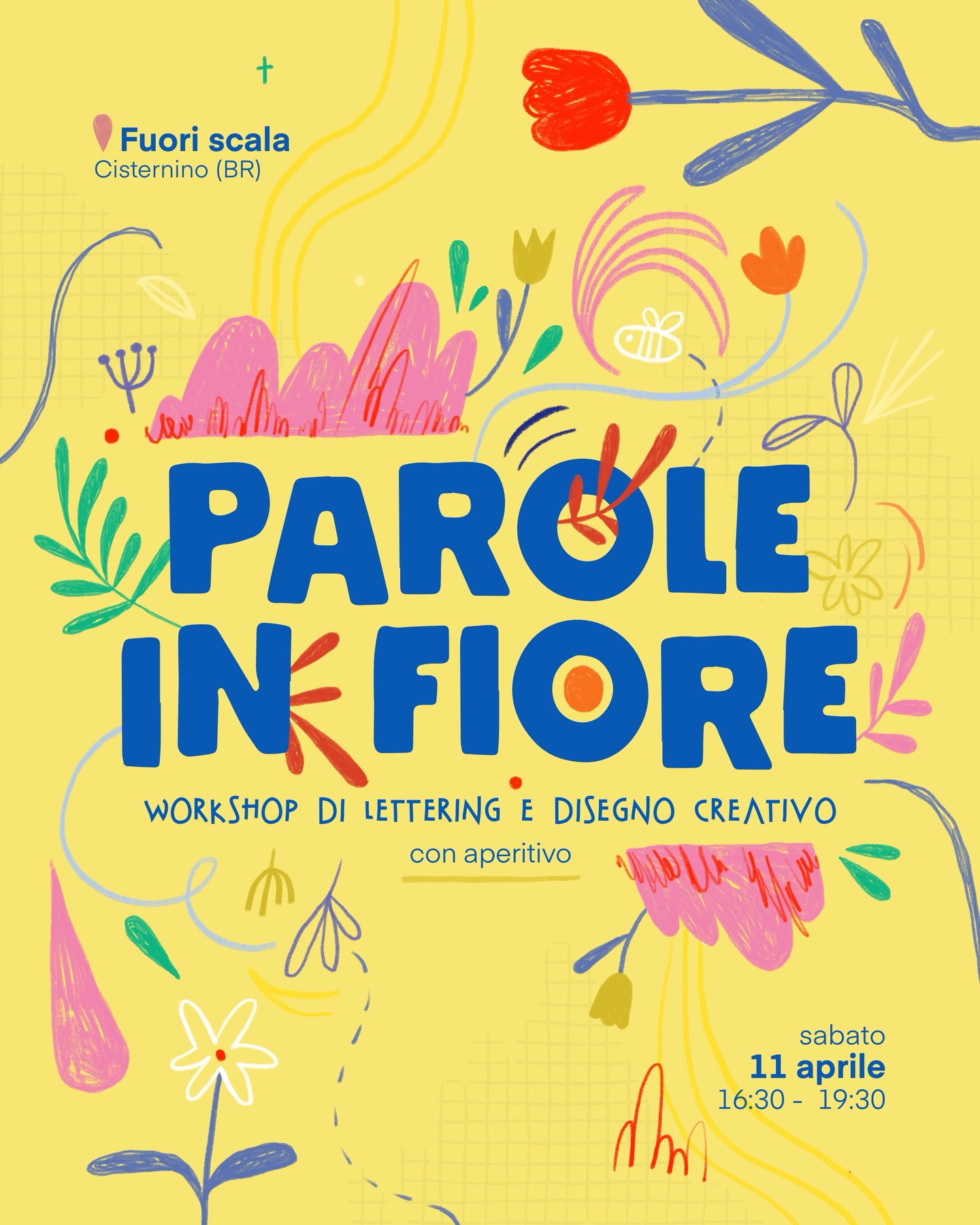 “Parole in fiore”: un workshop per condividere con voi il mio processo creativo, per offrirvi un modo nuovo di guardare le lettere e di divertirsi con loro. ✏️
Un po’ come tornare indietro nel tempo quando da bimbi disegnare l’alfabeto era anche e soprattutto gioco, colore e espressività 🌸
📅 sabato 11 aprile
⏰ 16:30 - 19:30
📍 @fuori_scala
Posti limitati
✉️ scrivimi per partecipare: qualcosadierre@gmail.com 💛