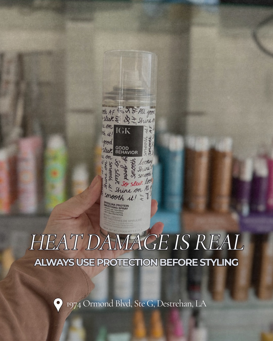 Your hair can’t bounce back from damage it didn’t need to take in the first place.
If you’re using heat, protection isn’t optional, it’s part of the routine. It’s what helps maintain strength, prevents breakage, and keeps your color looking fresh longer.
In our chair, it’s never skipped and it shouldn’t be at home either. Small step, big difference in how your hair looks and feels over time.
📍 974 Ormond Blvd, Ste G, Destrehan, LA
hair maintenance tips, color protection, reduce breakage, hair wellness, salon quality hair care, South Louisiana salon