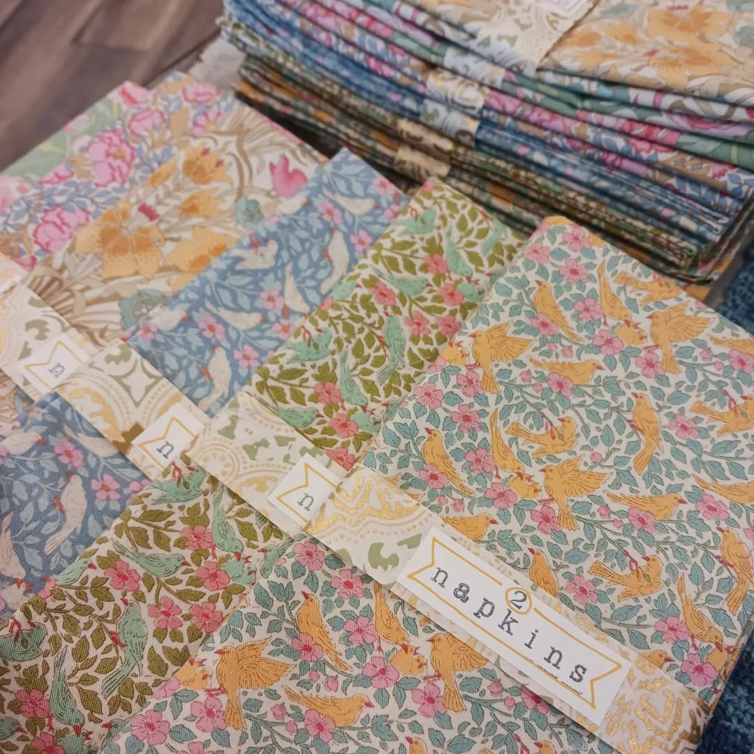 Hand-sewn cotton napkins by @farreystudio pair perfectly with our new line of candlestick holders and stoneware octagonal plates 🌸