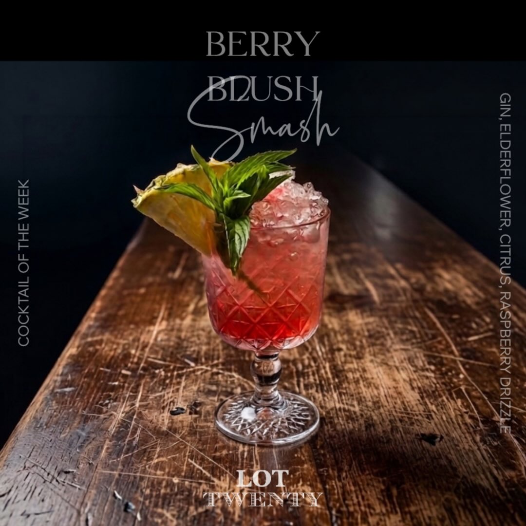 Cocktail of the Week 🍸
*BERRY BLUSH SMASH*
Here’s what’s in it ↓
- Gin
- Elderflower
- Citrus
- Raspberry Drizzle
Have you checked out upcoming events yet? Tickets are on sale now for upcoming dates; Cocktail Classes, Rosé & Dumplings, Mulled Wine, Spicy Margs & Tacos and more…
Don’t miss out – grab your tickets today! 🎟️ 🎟️
#seeyouintwenty