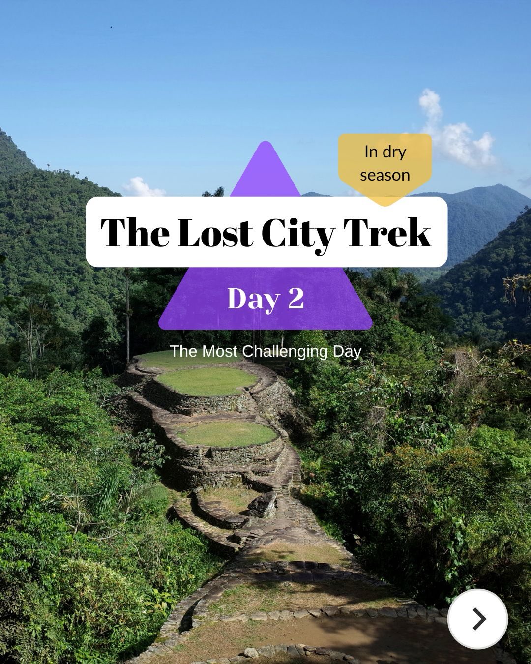 🥾🍀🗻 The 4-day Lost City Trek
Day 2: The most challenging day
Steep climbs, tropical heat, and over 900m of elevation gain. But also: culture, river breaks, and a waterfall waiting at the end.
🦶Worth every step.
🥾🍀🗻 La caminata de 4 días a la Ciudad Perdida
Día 2: El día más desafiante
Ascensos pronunciados, calor tropical y más de 900 m de desnivel positivo. Pero también: cultura, descansos junto al río y una cascada al final.
🦶Vale la pena cada paso.
#ciudadperdida #lostcitytrek #hikeinnature #lasierranevadadesantamarta