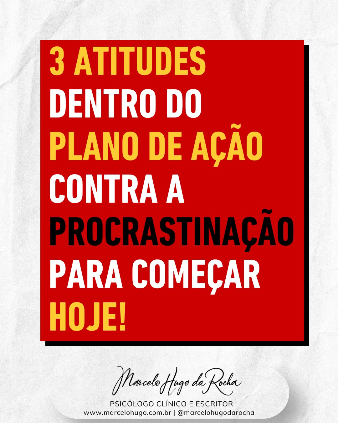 ⏳💭⚠️
Se força de vontade resolvesse,
você já teria parado de procrastinar.
Mas não resolve.
Porque o problema não é só comportamento.
É emoção.
Este livro não tenta te motivar. Ele te ensina a lidar com o desconforto que te faz adiar.
👉 Identificar o que sente
👉 Tolerar o desconforto
👉 Agir mesmo assim
✅ Simples de entender.
✅ Difícil de aplicar.
✅ E é exatamente por isso que funciona.
📚 A Psicologia da Procrastinação
🛟 Salve este post. Você vai precisar dele.
📬 Envie para alguém que está travado.
🛒 Já disponível na Amazon, Mercado Livre, no site da @sinopsys
#procrastinação #procrastinadores #procrastinacao #marcelohugodarocha