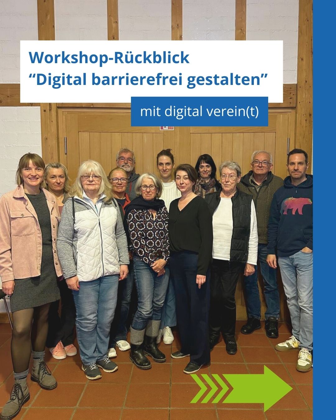 Am 12. März 2026 trafen sich Vereine aus dem Landkreis Miesbach im Bunten Haus, um gemeinsam mit digital verein(t) zu lernen, wie digitale Inhalte barrierefrei gestaltet werden können. Digital verein(t) ist eine Initiative, die ehrenamtlich engagierte Menschen und Vereine darin unterstützt, die Chancen der Digitalisierung voll auszuschöpfen. Das Projekt wird von lagfa bayern e.V. in Kooperation mit Deutschland sicher im Netz e.V. durchgeführt und durch das Bayerische Staatsministerium für Digitales gefördert.
📌 Highlights:
• 3 häufige Barrieren: fehlende Kontraste, Untertitel, komplizierte Inhalte
• 4 Prinzipien der Barrierefreiheit: Wahrnehmbarkeit, Verständlichkeit, Bedienbarkeit, Robustheit
• Praktische Tipps:
- Kontraste prüfen: leserlich.info/Kontrastrechner
- Serifenlose Schriften + 16px / 1rem Fließtext
- Aussagekräftige Linktexte & semantisches HTML
💡 Takeaway: Barrierefreiheit sollte von Anfang an geplant werden, nicht erst nachträglich. Testen, lernen und Schritt für Schritt verbessern!
Danke an alle Teilnehmenden für den tollen Austausch! 🙌
Die Veranstaltung wurde gemeinsam mit unserem Projekt „Inklusion im Engagement – Landkreis Miesbach“ und digital verein(t) organisiert.
#ehrenamt #digitalisierung #barrierefreiheit #inklusion