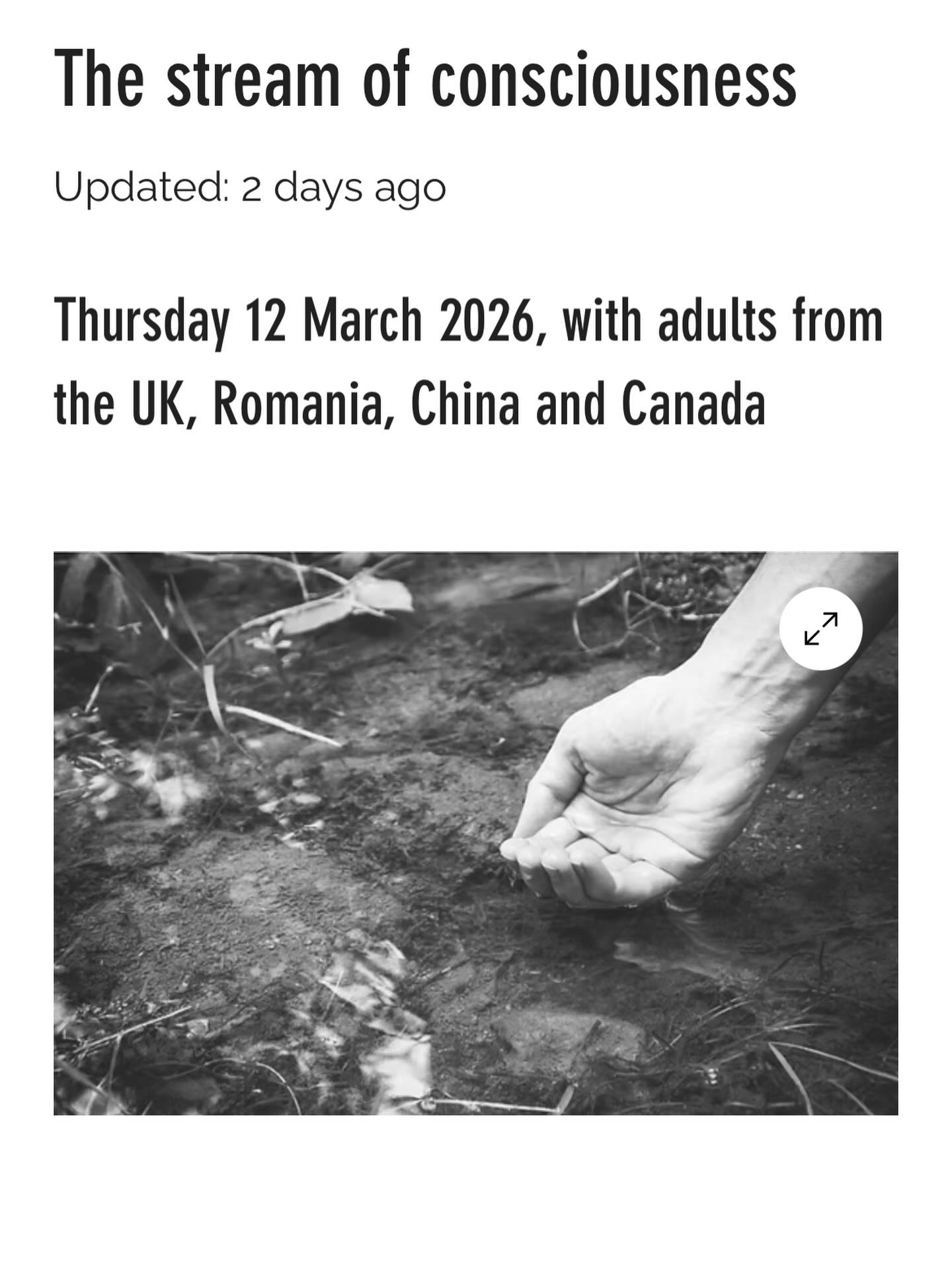 For #BritishPhilosophyFortnight, here’s the first of two public philosophy workshops I’ve been part of - both with a watery theme. #PhilosophyMatters https://www.thinkingspace.org.uk/post/the-stream-of-consciousness