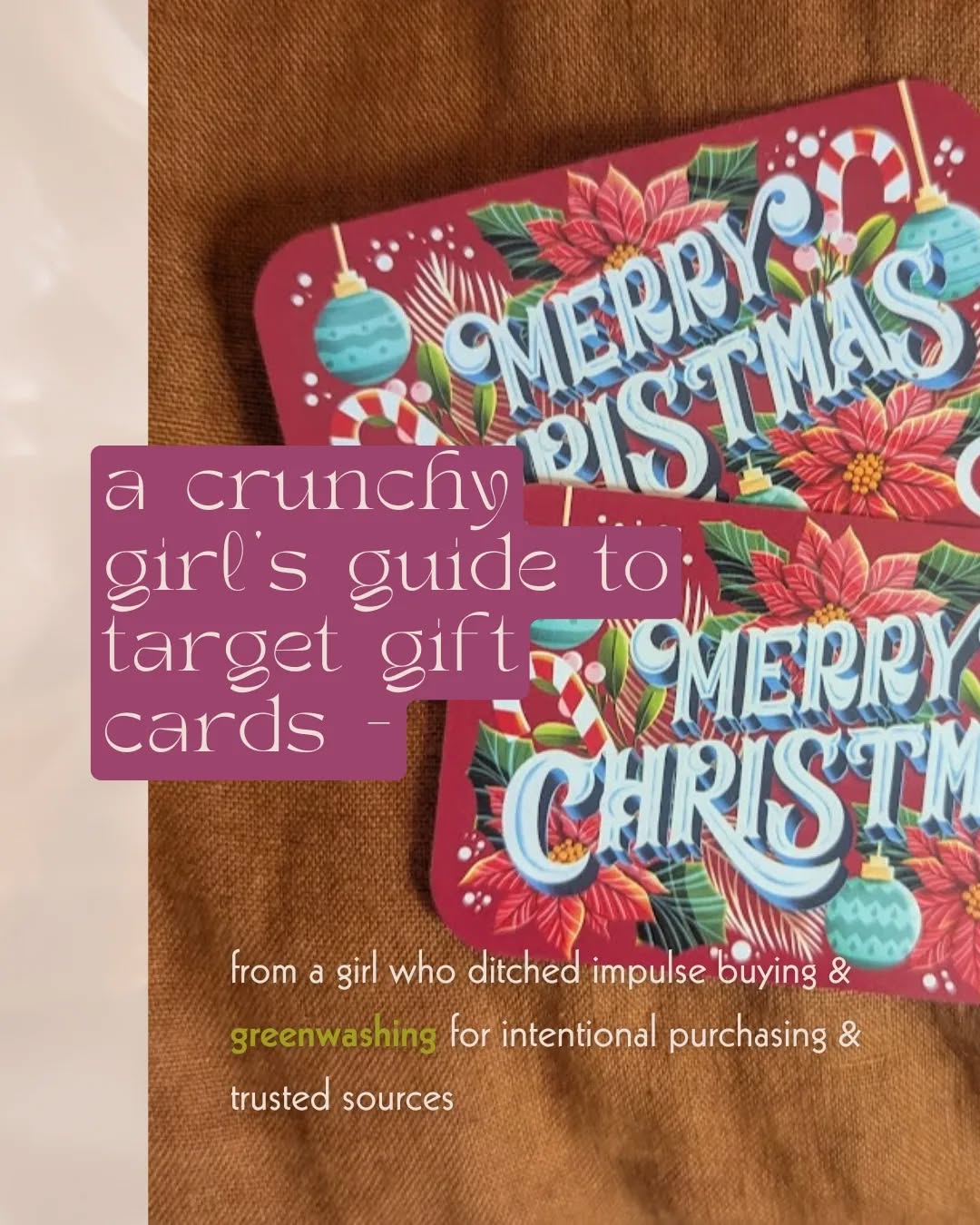 xoxo, your fav crunchy teacher friend🫶🏼✨
a 🎯 trip for me was almost *always* a $35 purchase (pre-inflation) with 1 maybe 2 things I needed (under $12) & the rest some cute impulse thing I grabbed because it looked pretty.
a. not sustainable financially
2. fueling fast fashion
iii. adding to cheap junk i didn't need
& if it was a consumable, it was prolly *toxic*
earlier this fall, I realized I never go there anymore because I'm not falling susceptible to GR33NWASHING especially in my personal care & household products.
what is GR33NWASHING ? basically it sounds healthy/clean but it still has fragrance and/or chemicals that aren't actually what they market to be (bc it's cheap + easier)
so ya know where I shop? 🌱
my monthly, customizable subscription box from young living literally stocks everything I need :
from toothpaste to perfume to
candle swaps to household cleaner to
supplements to laundry soap to
wellness shots to shampoo
now I shop with ✨ intentionality✨ & an unbeatable quality guarantee
comment "swap" & I'll slide into your dms with some of my favs(:
12.21.24