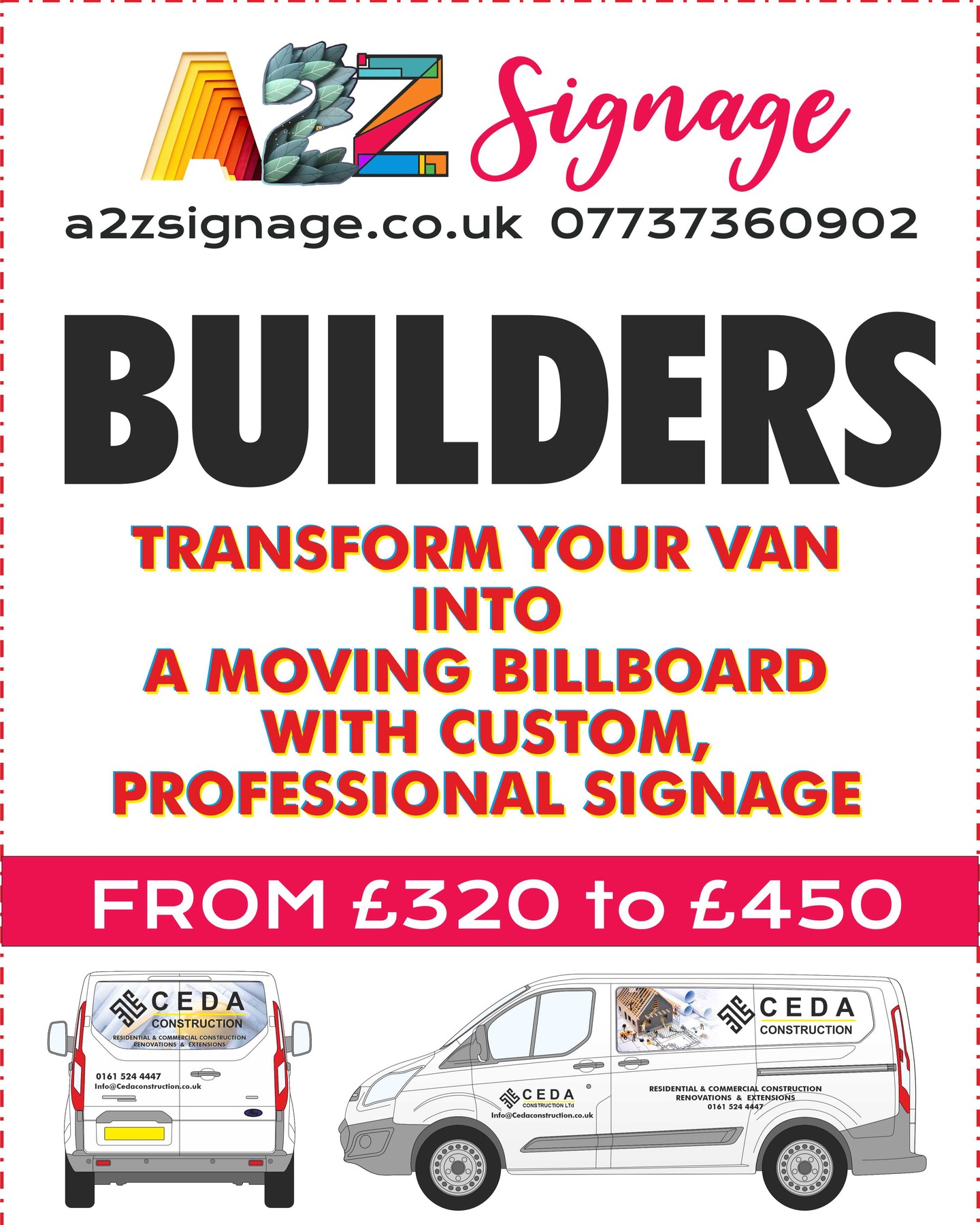 Let get down to business with your fleet wraps and graphics and get you sorted with vehicle branding 07737360902 / A2Z Signage design large printing