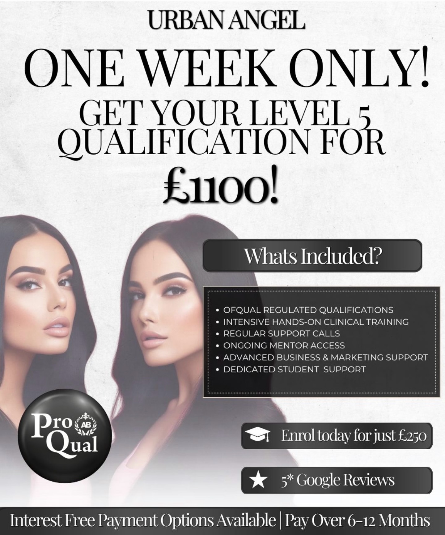 ONE WEEK ONLY.
For the next 7 days you can enrol on our Level 5 Diploma in Aesthetic Practice for just £1100.
This is an Ofqual regulated qualification awarded by ProQual and designed for practitioners who are ready to take their aesthetics career seriously.
Our Level 5 covers advanced consultation, skin science, anatomy, skin needling, chemical peels and more — giving you the knowledge and clinical skills needed to work confidently and safely in this industry.
Entry requirements (ProQual):
To enrol directly onto the Level 5 qualification, you must have either:
• A relevant Level 3 qualification in beauty therapy or aesthetics, or
• A minimum of 5 years industry experience
If you don’t meet these requirements yet, don’t worry.
You can add our Level 3 Pathway to Aesthetics qualification for just £450, allowing you to meet the entry requirements and progress straight into Level 5.
✔ Ofqual regulated qualification
✔ Intensive hands-on clinical training
✔ Ongoing mentor support
✔ Business and marketing guidance
✔ Flexible payment options available
Secure your place today with just £250 deposit.
This offer is available for one week only.
DM LEVEL 5 for full course information or to enrol.
