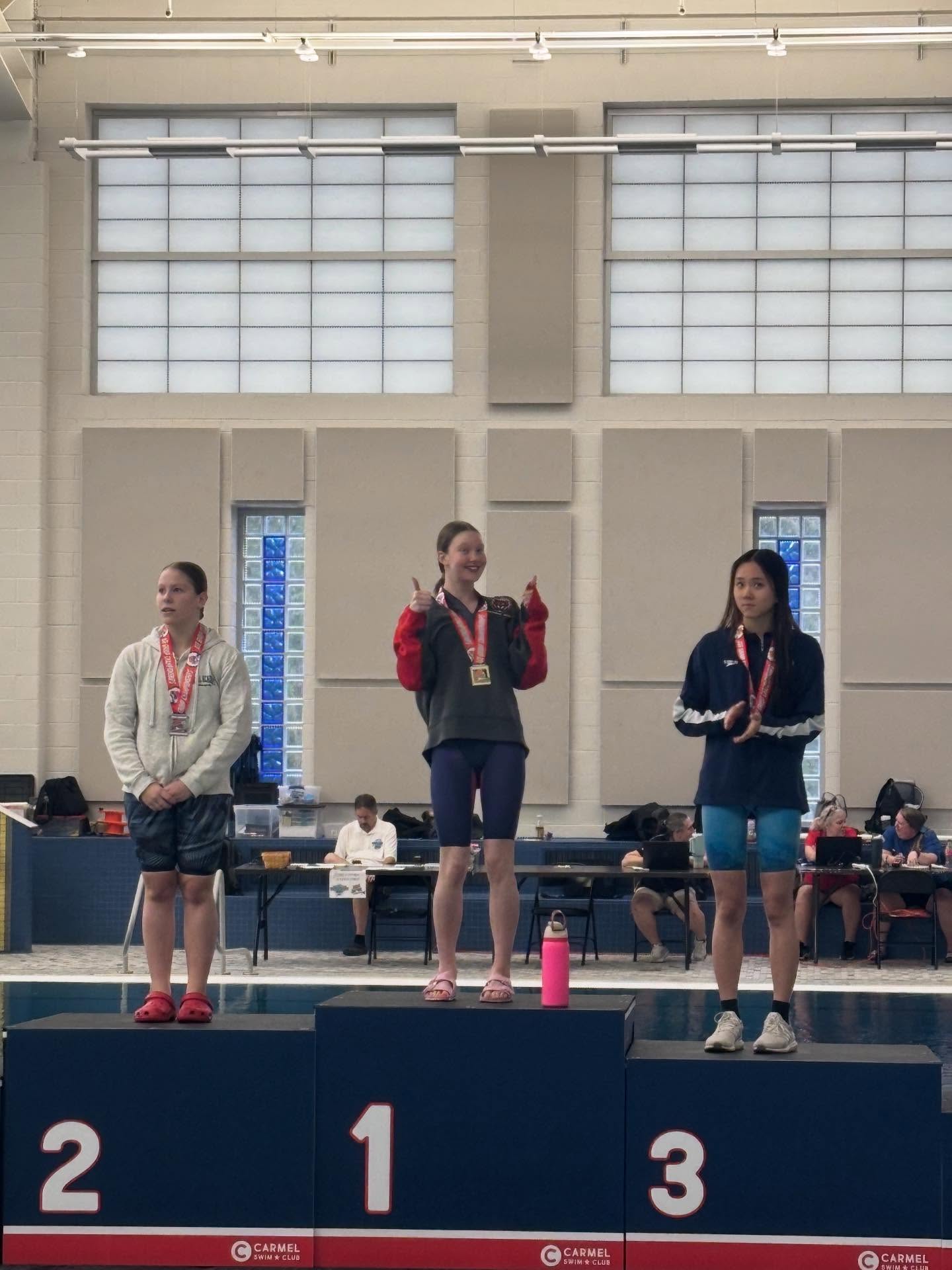 IN Age Group Short Course Champs:
Girls 13-14 200 Breast:
Grace Gannon - State Champion
Annie Hare - Runner Up
Ruby Hines - 7th Place