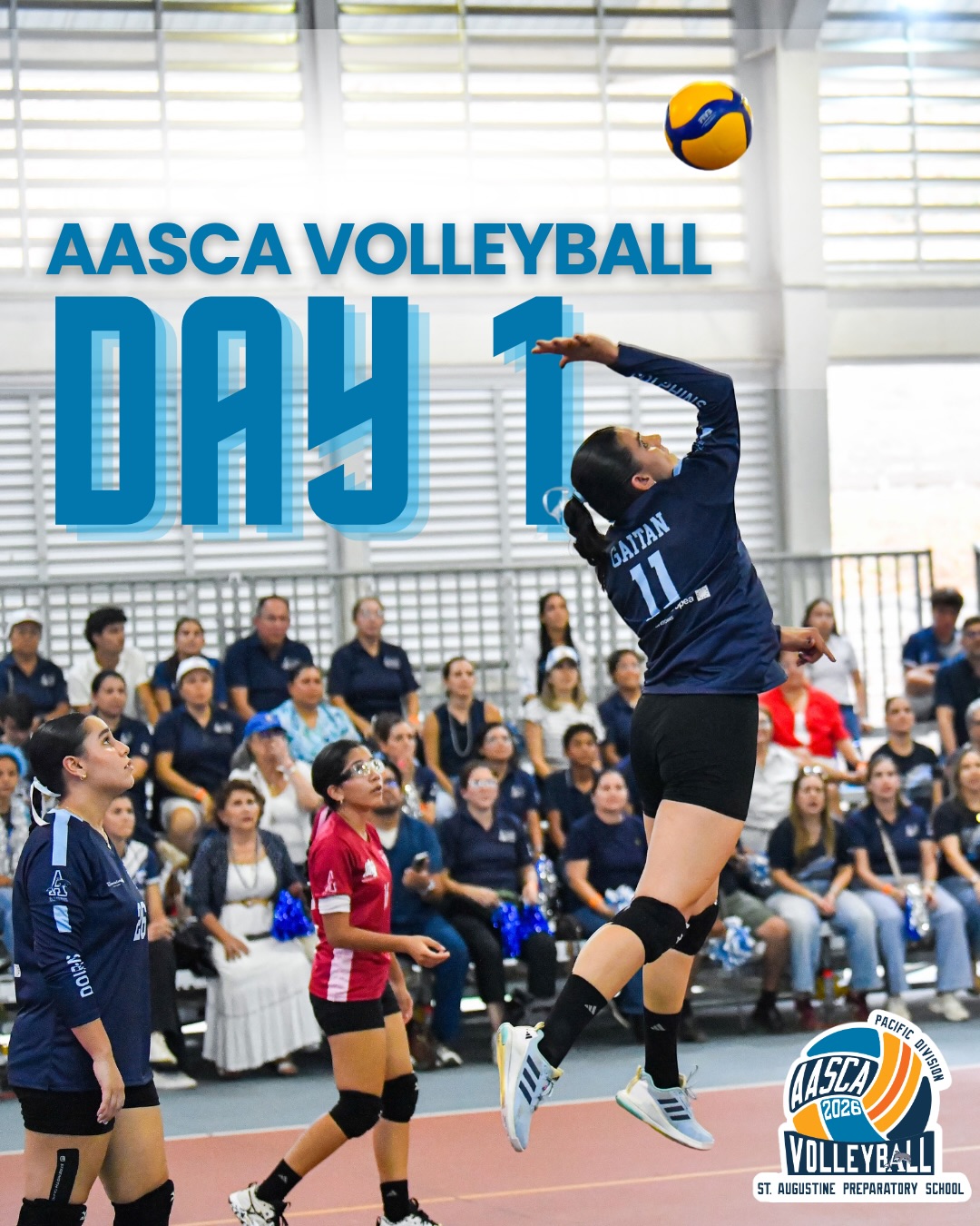 What a day! See you tomorrow everyone!
All games will be live-streamed on our school’s YouTube Channel https://www.youtube.com/@StAugustinePrepSchool and via our LinkTree. #AASCAVolleyball2026