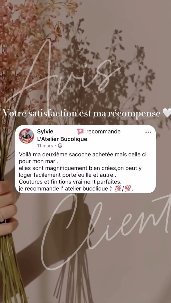 À l’Atelier Bucolique, chaque création est pensée avec le coeur, alors lire vos mots est ma plus belle récompense 🤍
Merci infiniment pour votre confiance.
Charlotte
🌿 L’Atelier Bucolique
#artisanat #couture #avisclient #feedback #madeinfrance