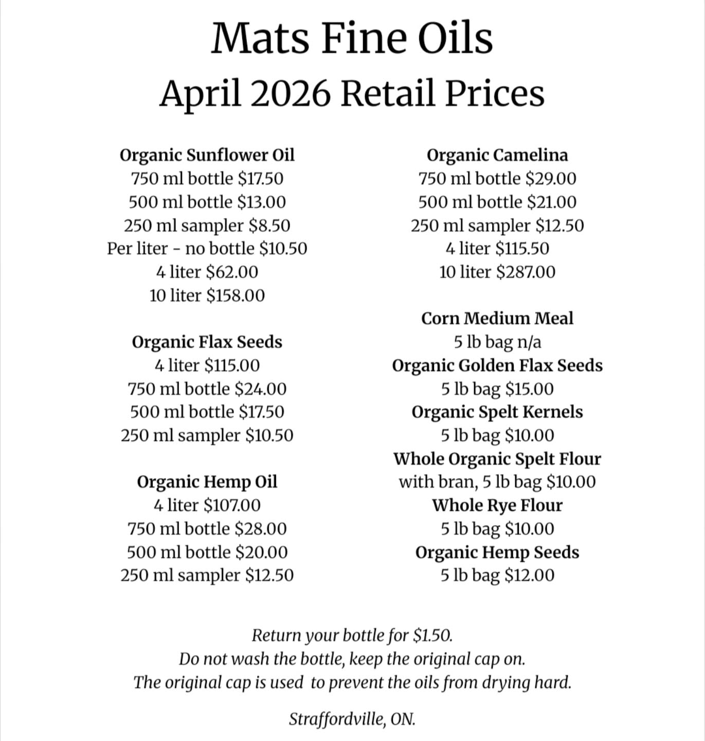 Excited to have Mats Fine Oils at the markets this season ✨️