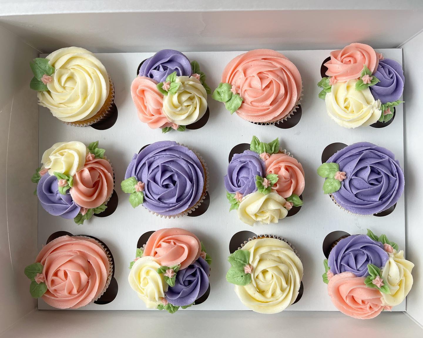 Nothing says birthday like our floral swirl cupcakes 🧁🌸