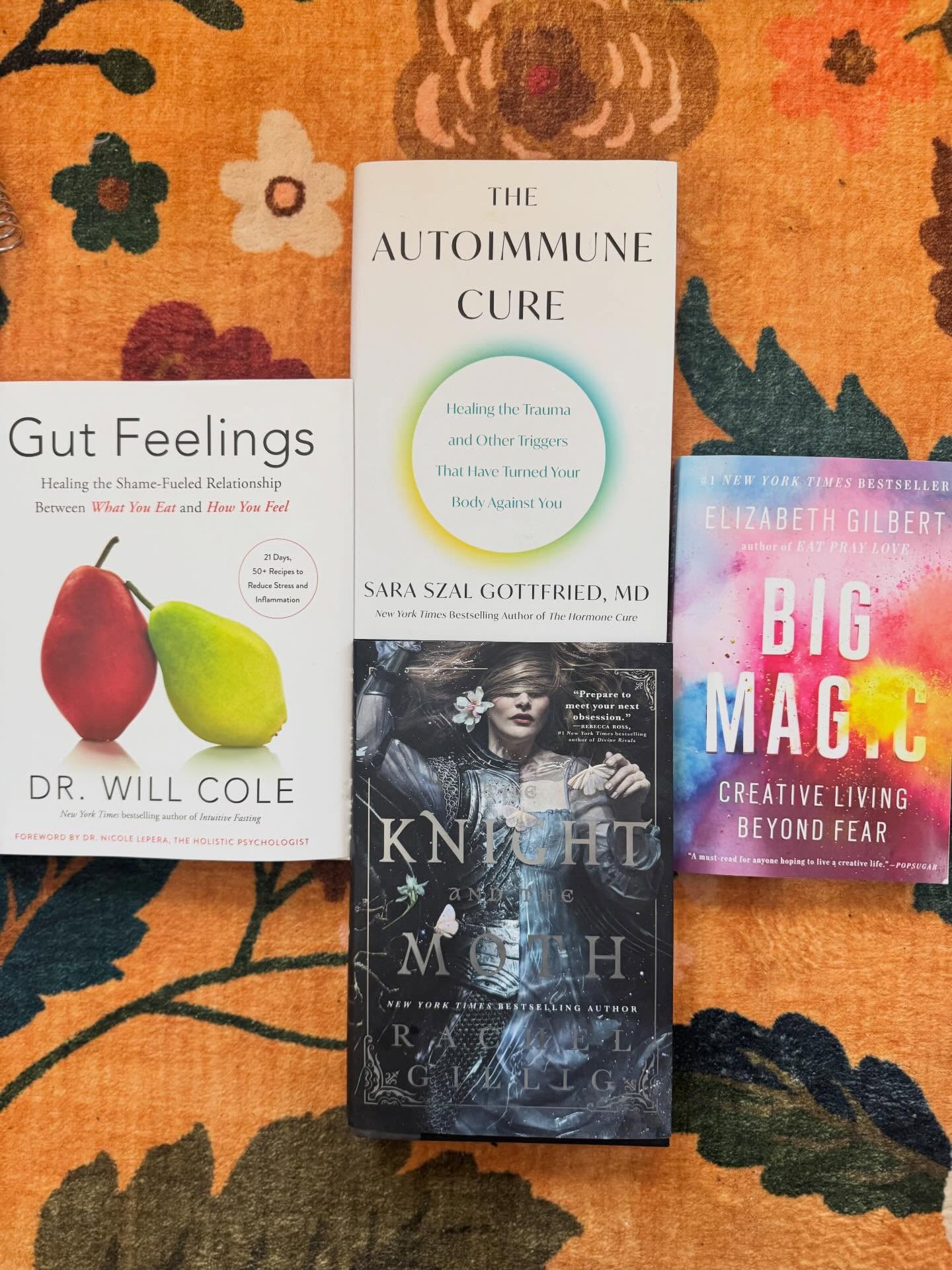The current quadrant of potential reading. I’m definitely an “eyes are bigger than my stomach” kind of girl when it comes to reading but I am trying to read more these days.
For me, Books are often like tea labels - what title will cure the ailment? Detox with Dandelions or Sleepytime for the non sleepers, Menopause Mango, or English breakfast with a twist of fairy dust?
As for my book quadrant-
* One for fun, magic and escapism (an attempt to read at night rather than scroll my phone. )
* Two for health and wellness as I navigate a new chapter of Hashimoto’s disease.
* And one to balance the physical health with some pure creative inspiration (or so I hope)
Put them all together and what do I have….
Stay tuned and I will let you know.
What does your quadrant look like? Don’t have one? That’s ok! Make up the titles! What are you craving? Where dos your curiosity want to travel…. Have some fun! Sketch out a pretend cover for your pretend book titles!
Love and fairy dust
Xo
Chloe
#sparrowproject #books #createyourownhappiness