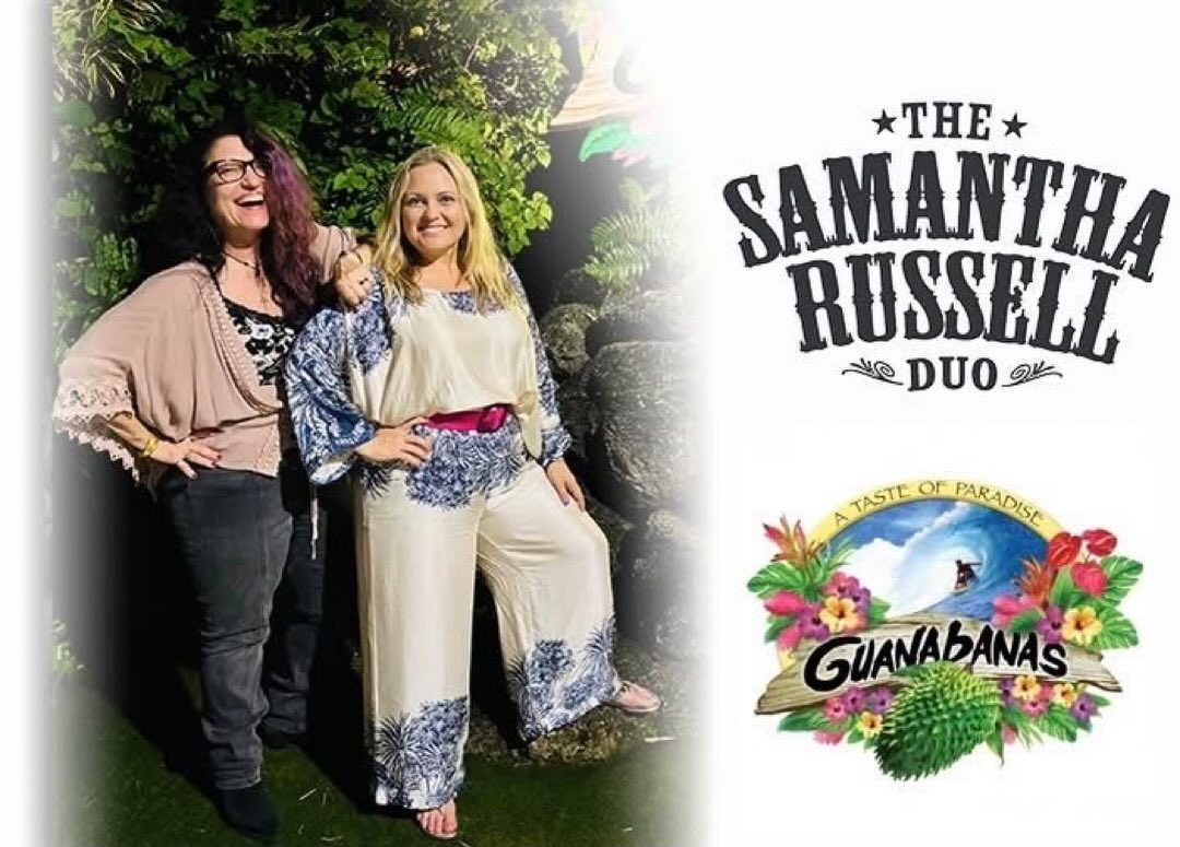 @samantharussellmusic Join the duo on this Sunday Funday at 2pm @guanabanasrestaurant, a waterfront jem in the heart of Jupiter❤️🌊