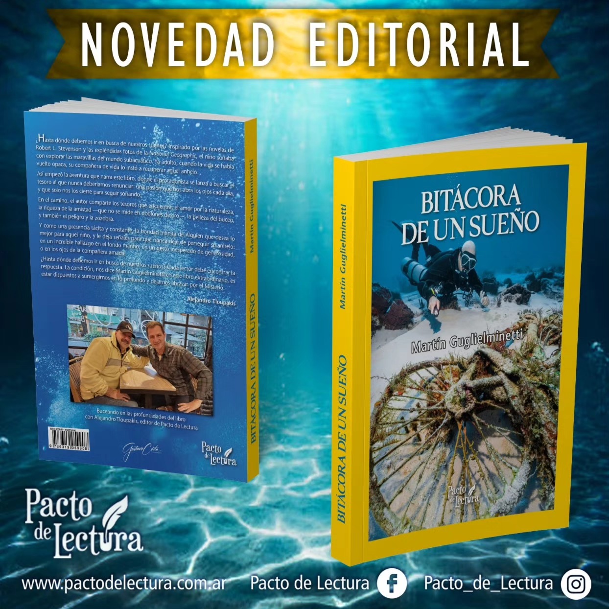 🌟¿Hasta dónde debemos ir en busca de nuestros sueños? Inspirado por las novelas de Robert L. Stevenson y las espléndidas fotos de la National Geographic, el niño soñaba con explorar las maravillas del mundo subacuático. Ya adulto, cuando la vida se había vuelto opaca, su compañera de vida lo instó a recuperar aquel anhelo.
Así empezó la aventura que narra este libro, donde el protagonista se lanza a buscar el tesoro al que nunca deberíamos renunciar: una pasión que nos abra los ojos cada día, y que solo nos los cierre para seguir soñando.
En el camino, el autor comparte los tesoros que encuentra: el amor por la naturaleza, la riqueza de la amistad —que no se mide en doblones de oro—, la belleza del buceo, y también el peligro y la zozobra.
Y como una presencia tácita y constante, la bondad infinita de Alguien que desea lo mejor para aquel niño, y le deja señales para que nunca deje de perseguir su anhelo: en un increíble hallazgo en el fondo marino, en un gesto inesperado de generosidad, o en los ojos de la compañera amada.
¿Hasta dónde debemos ir en busca de nuestros sueños? Cada lector debe encontrar la respuesta. La condición, nos dice Martín Guglielminetti en este libro extraordinario, es estar dispuestos a sumergirnos en lo profundo y dejarnos abrazar por el Misterio🤿
@alejandrotloupakis