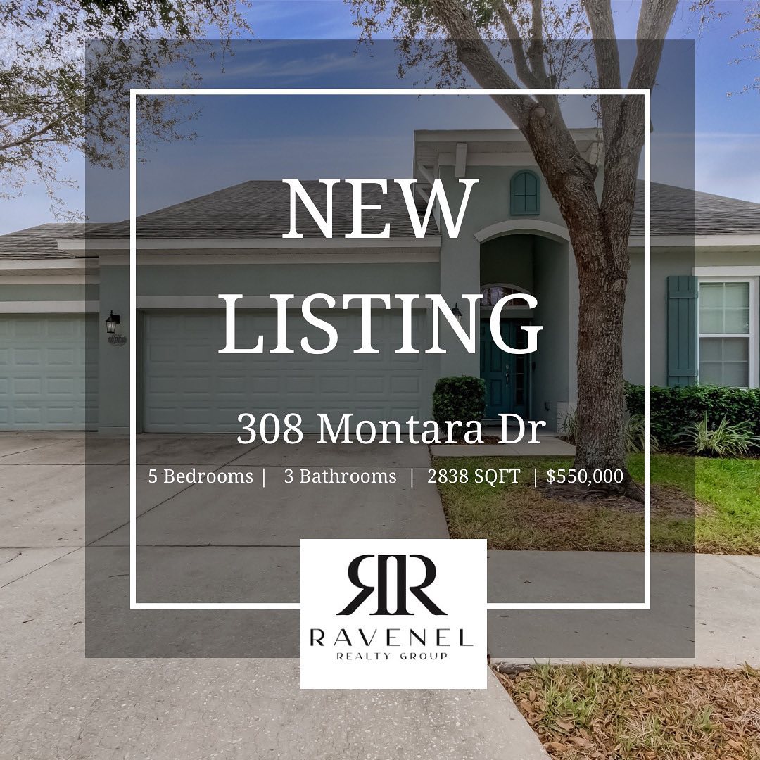 Welcome to 308 Montara Dr located in the tree lined community of Sagamore Trace. Inside you will find new upgrades throughout that leave nothing to be desired.
✨5 bedrooms
✨3 Bathrooms
✨3 Car Garage
✨Screened in Lanai
✨2838 Sq ft
✨Newly renovated kitchen and bathrooms
Join us for an Open House tomorrow 11/18 from 1-3pm to see this beauty in person.
📍 308 Montara Dr,Seffner,FL 33584
Would you like to schedule a private tour?
Contact Erin Ravenel for more details and information.
________________________________
Erin Ravenel
Broker/Owner of Ravenel Realty Group,LLC
(813)340-3897
Erinravenel@ravenelrealty.net
#ravenelrealtygroup#Tamparealtor
#tamparealestate#Tampadeveloper#Tampadevelopment
#CityofTampa#TampaBay
#Hillsboroughcounty#Pascocounty
#manateecounty#MovetoFlorida
#relocatetoflorida#floridahomes
#millenialrealtor#blackrealtor
#womeninrealestate#Minorityownedbusiness
#Womanownedbusiness
