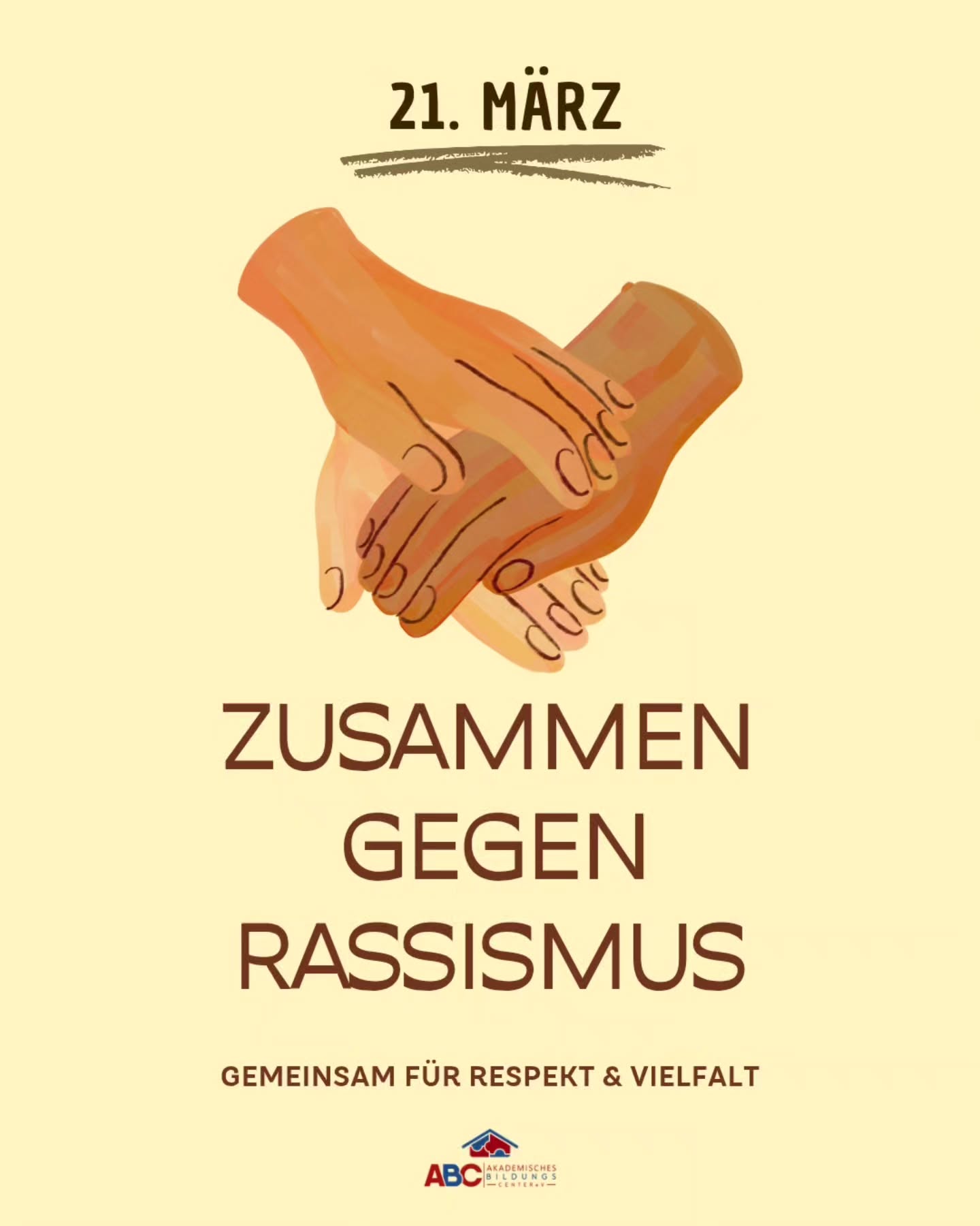 Heute, am 21. März, ist der Internationale Tag zur Beseitigung der Rassendiskriminierung.
Wir erinnern an Sharpeville 1960 – nicht nur als historisches Ereignis, sondern als Mahnung: Rassismus ist keine Vergangenheit. Er zeigt sich auch heute noch – im Alltag, in Sprache, in Strukturen.
Gerade deshalb ist dieser Tag mehr als ein Gedenktag.
Ein Aufruf, hinzusehen, zuzuhören und Haltung zu zeigen. Jeden Tag. ❗️
Als Sprach- und Integrationsschule ABC e.V. erleben wir, wie wichtig Begegnung, Verständnis und Respekt sind. Sprache schafft Verbindung – und kann Brücken bauen, wo vorher Grenzen waren.
Vielfalt ist keine Herausforderung, sondern eine Stärke.
Und ein respektvolles Miteinander beginnt bei jedem von uns.
Lasst uns gemeinsam aktiv gegen Rassismus eintreten – heute und an jedem anderen Tag. 🤝
.
.
.
#ABCMainz #GegenRassismus #Vielfalt #Integration #Menschenrechte