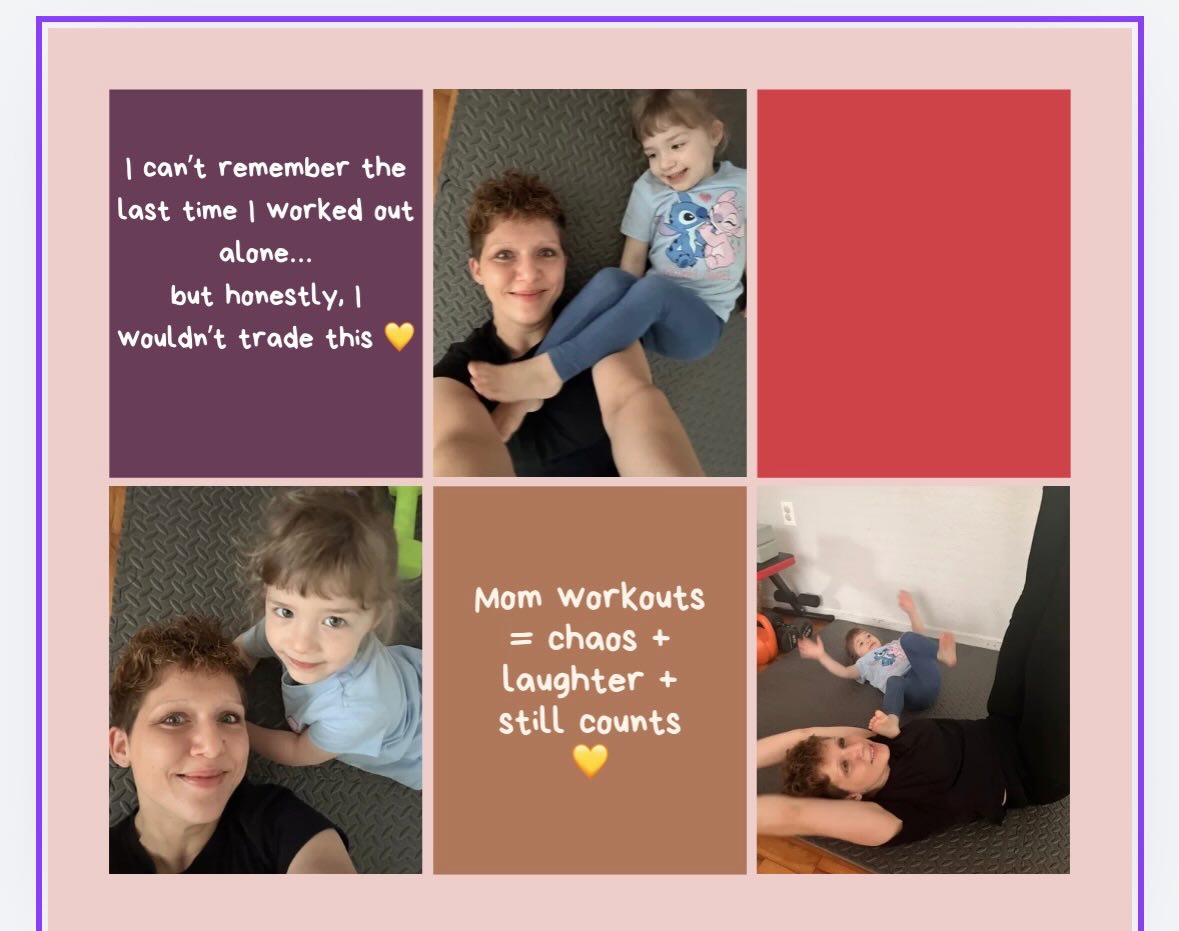 This is what mom workouts really look like 😂 #momworkouts #mswarrior #busymomlife