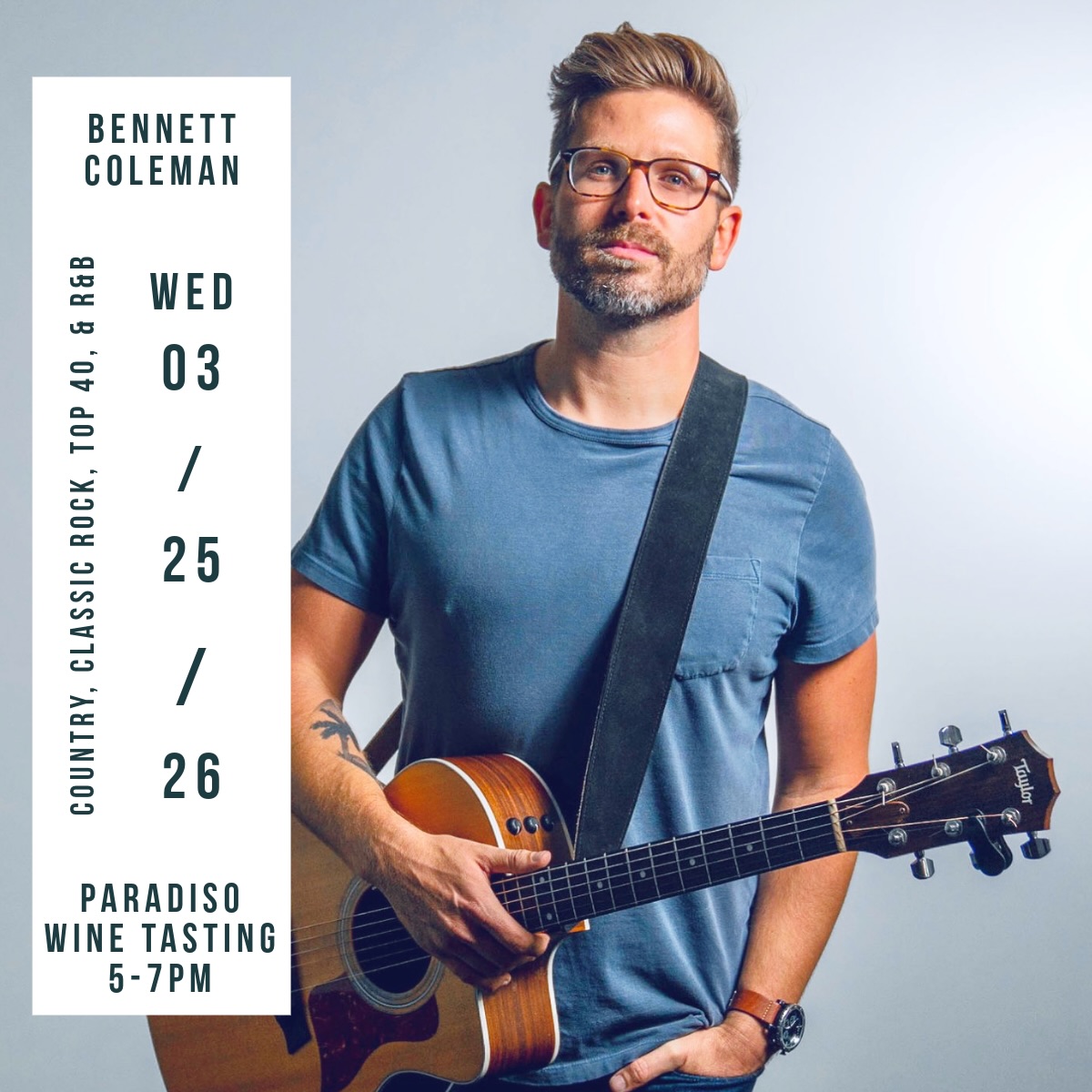 Attentional wine lovers, come to @paradisochs this Wednesday from 5-7 PM for a wine tasting and live music by yours truly. The perfect cure for your midweek crisis, see you there!