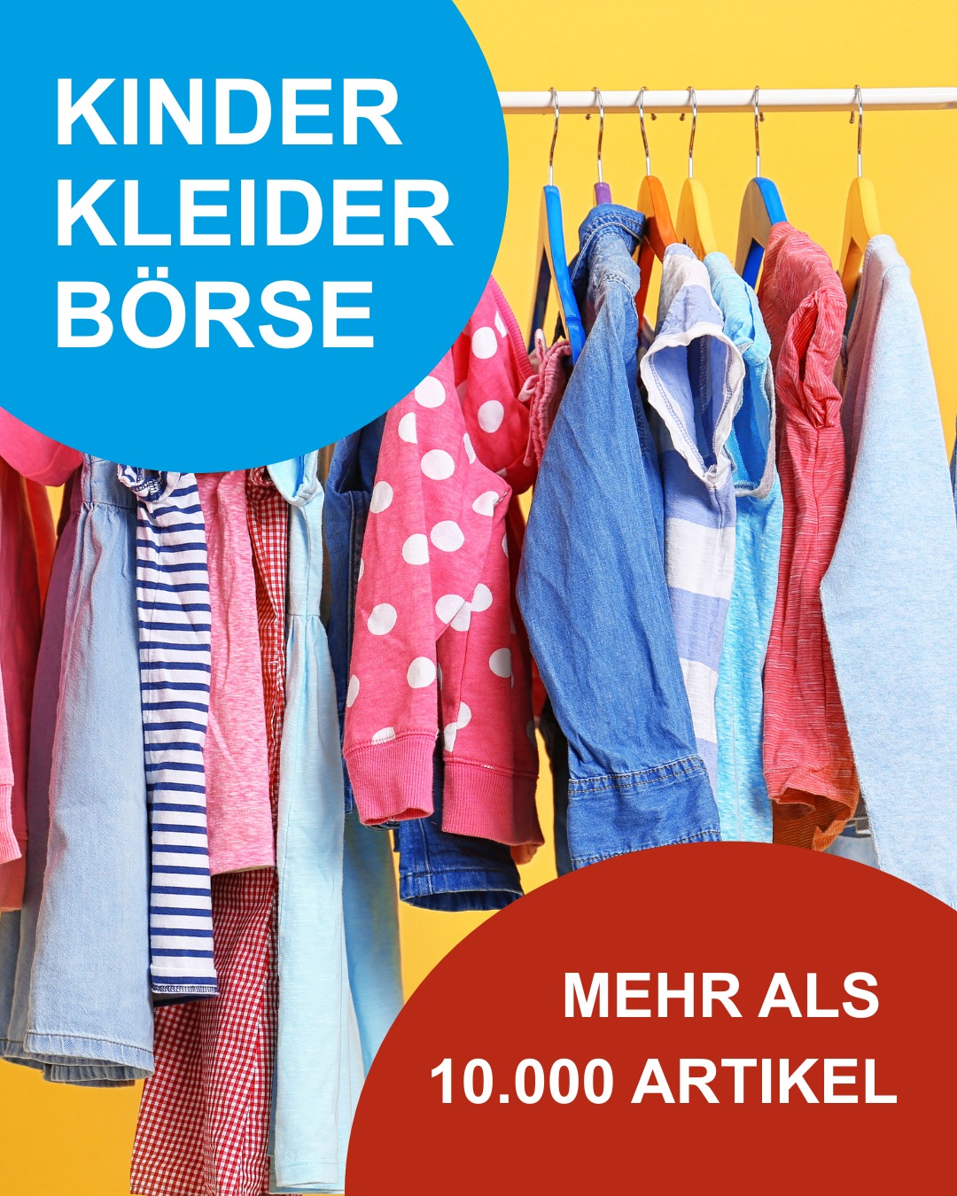 Der Countdown läuft!
Am 27. März um 18.30 Uhr startet die neue Kinderkleiderbörse. Seid mit dabei, wenn sich am Freitagabend die Türen des Üdiker-Huuses in Uitikon zu mehr als 10.000 Kinderartikeln öffnen.
Wir freuen uns auf euch.