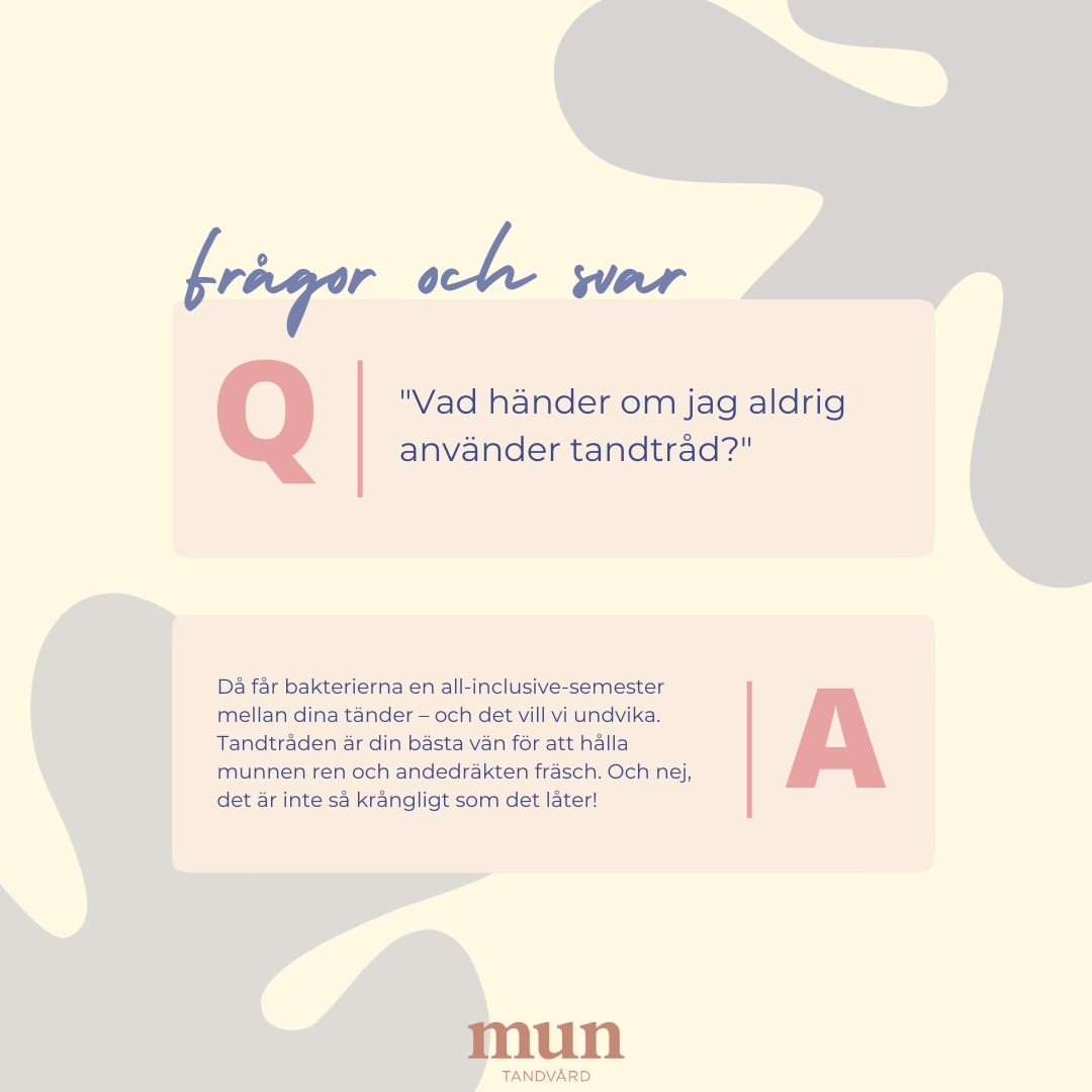 🦷✨ Vanliga frågor på Mun Tandvård ✨🦷
Har du också funderat på hur ofta man egentligen bör gå till tandläkaren? Eller om man kan äta godis utan att få hål? Vi har samlat fem vanliga (och lite roliga) frågor med svar – swipea för att läsa allt! 👇
💬 Har du fler frågor om din tandhälsa? Kommentera eller skicka oss ett DM, vi svarar mer än gärna!
#muntandvard #tandläkare #friskatänder #leendeförlivet #tandvårdstips