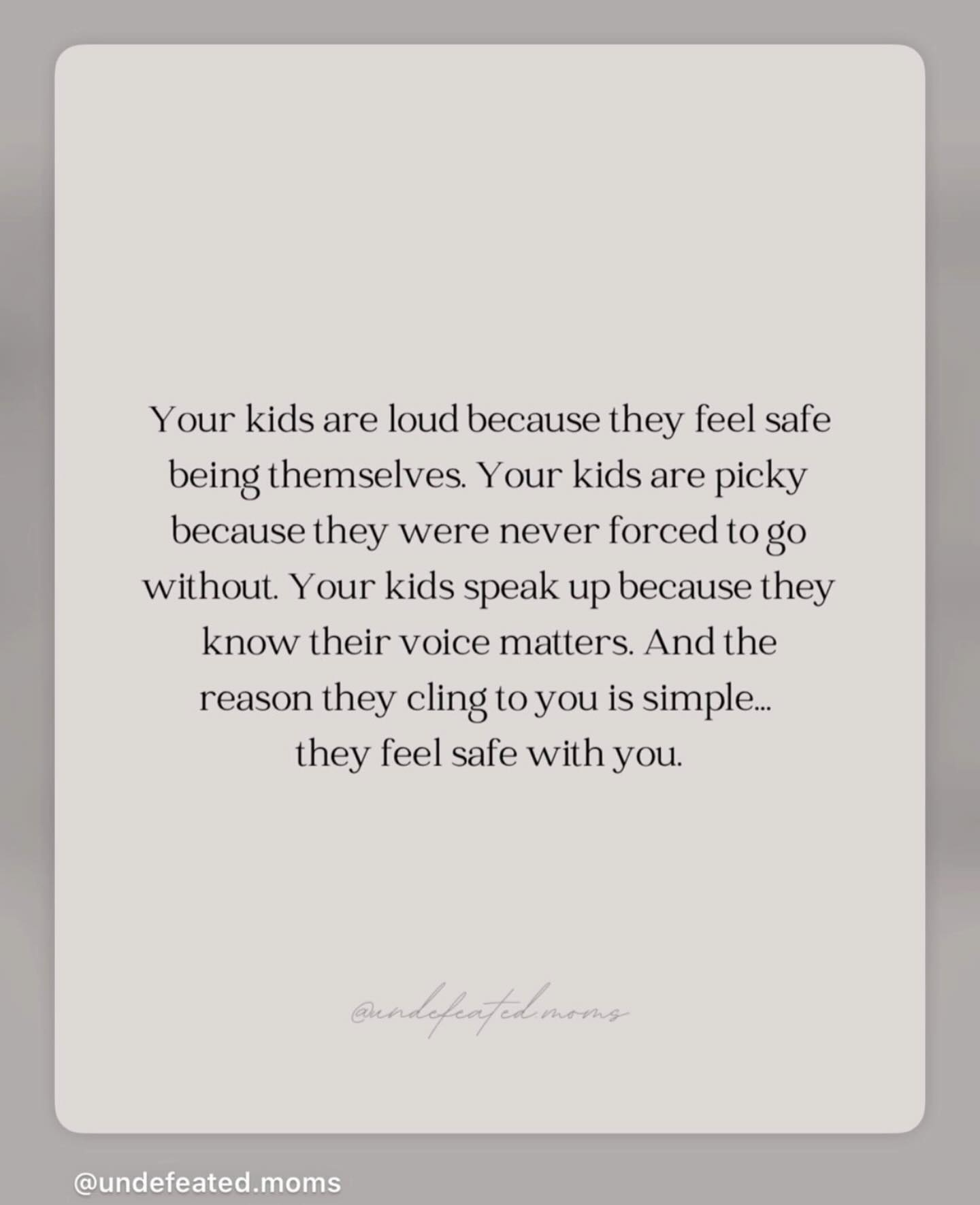 I ❤️ this from @undefeated.moms because it’s 100% true! You’re doing better than you think you are, parents!
#parenting #keepgoing #yougotthis