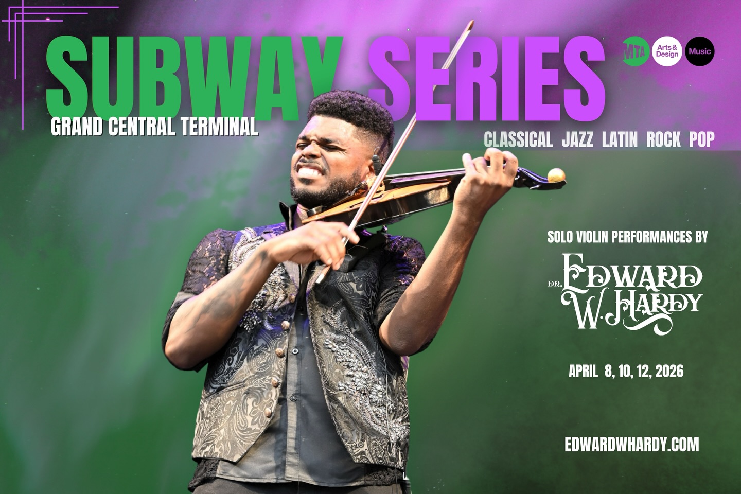 “Subway Series” update & @marvel Hulk-inspired concert poster!🎻🧪
First half of April schedule is here, plus one more March date added.
What should I play next?
#violinist #violin #grandcentralterminal #livemusic #violincover