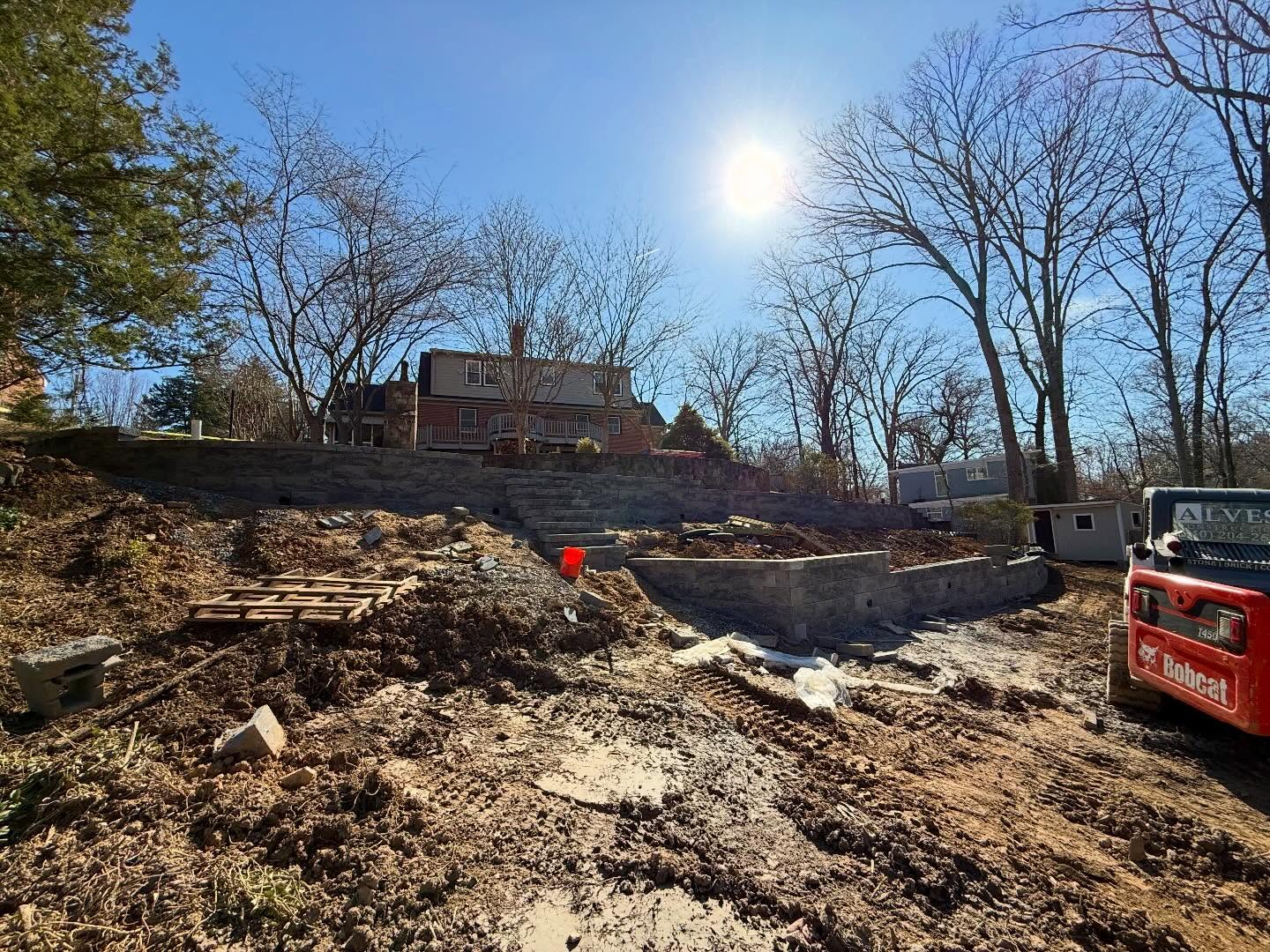 Paver Block Terrace Retaining Wall