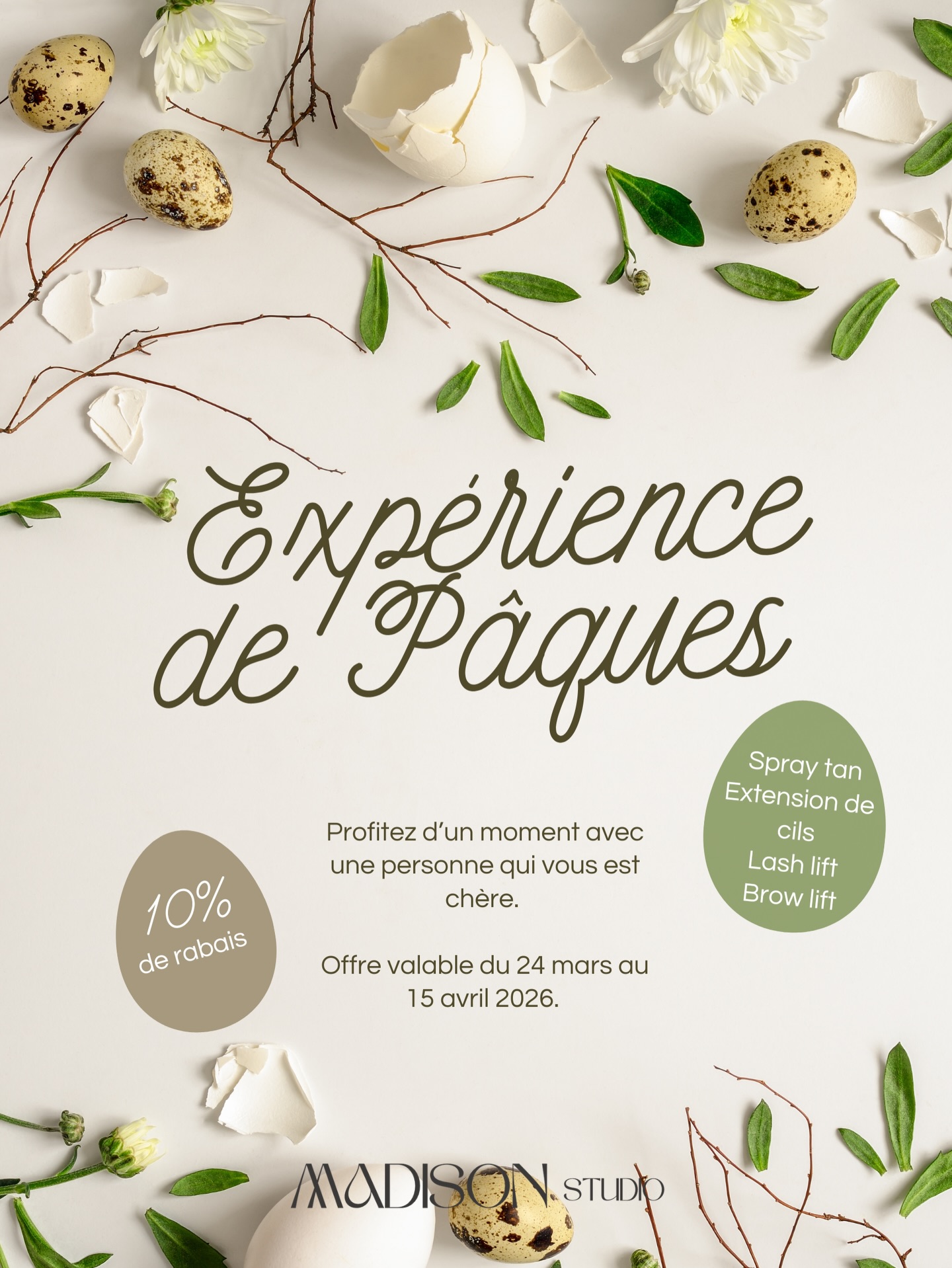 Venez vous faire dorloter⊠à deux đ€
Pour quelques jours seulement,
les rendez-vous partagĂ©s profitent de 10% de rabais chacune âš
Lâoccasion parfaite de rĂ©server avec une amie et de prendre un moment pour vous đ·
Rendez-vous sur le site web https://www.madisonstudio.ca/ pour participer Ă lâoffre