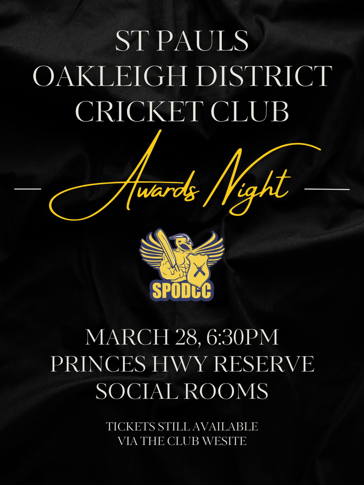 Awards night is just around the corner!
Head over to the club website to secure your tickets before time runs out
https://www.stpaulscc.com.au/event-details-registration/presentation-night
