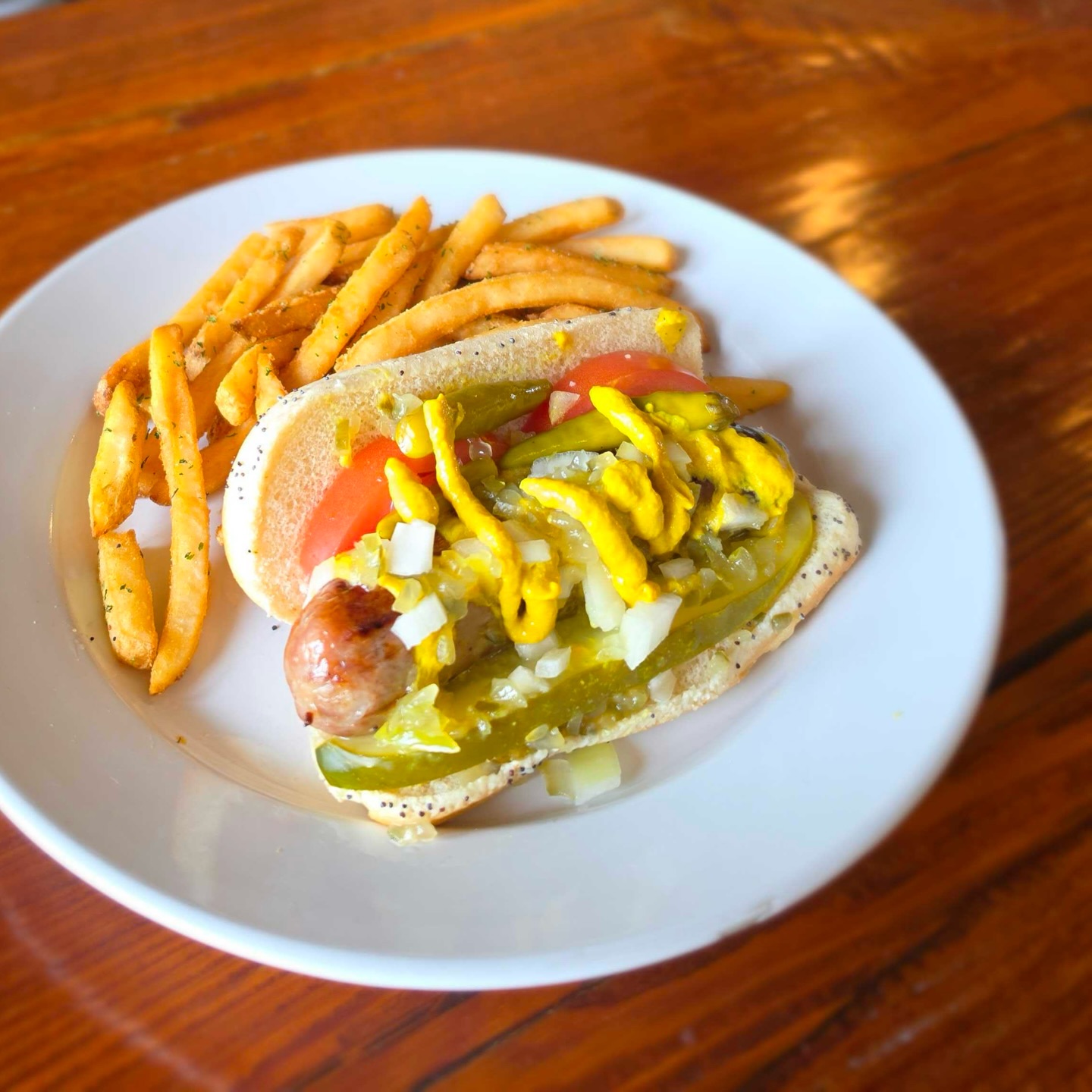 ⚾️ Opening Day. Brewers vs. White Sox. Let’s settle this the right way…
Meet the I-94 Dog 🌭
Two cities, one legendary bite.
A Milwaukee beer brat dressed Chicago-style—mustard, relish, onion, tomato, pickle spear, and sport peppers on a poppy seed bun. It’s a rivalry you can taste.
🔥 Available at all 3 brewpubs
📅 Thursday, March 26 only
💲 Just $10
Grab a pint, grab a dog, and rep your side.
#OpeningDay #Brewers #WhiteSox #I94 #MilwaukeeEats ChicagoEats BeerAndBaseball MLBOpeningDay BreweryLife GameDayEats MKE ChicagoFoodie BaseballSeason RivalryWeek