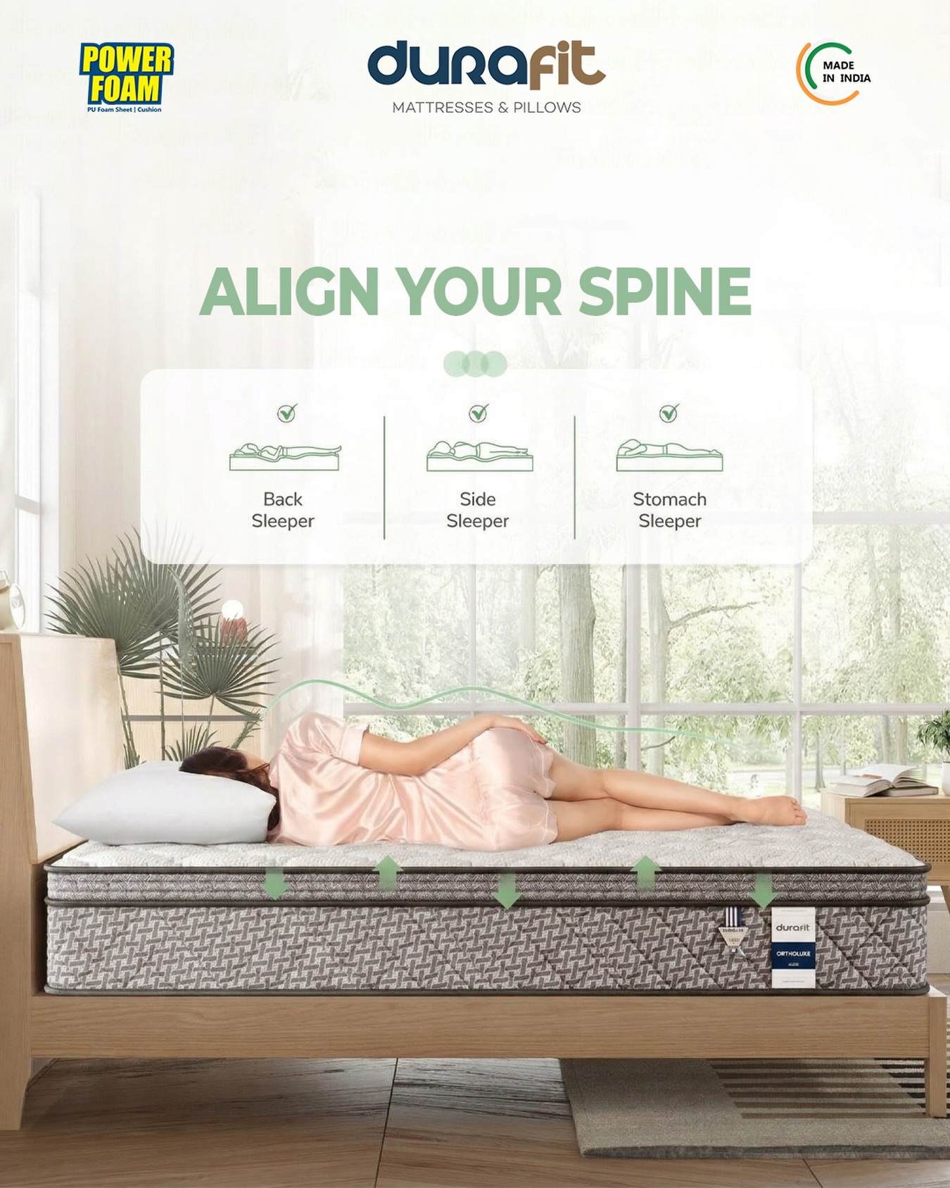 Wake up aligned, refreshed, and ready for more.
Designed to support every sleep style, so your spine stays perfectly aligned all night long.
#Durafit #AlignYourSpine #BetterSleep #SleepWell #OrthopedicSupport
( HealthySleep MattressComfort SleepMatters BackSupport SideSleeper ComfortFirst SleepSolutions MadeInIndia GoodSleepGoodLife RestBetter)