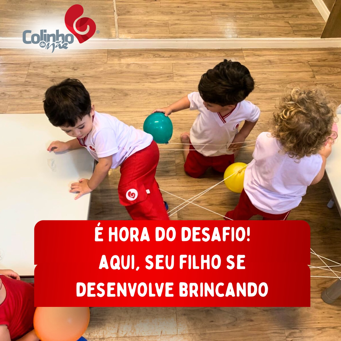 Aprender também é se movimentar, explorar e se desafiar. ❤️
Nessa atividade, as crianças vivenciaram um circuito sensorial com fios e balões, estimulando a coordenação motora, o equilíbrio, a percepção espacial e a autonomia. Entre desafios e descobertas, cada movimento virou uma nova conquista!
Entre tentativas, descobertas e muitas risadas, cada criança vai desenvolvendo habilidades importantes no seu próprio tempo. ✨
Porque é no brincar que o desenvolvimento acontece de verdade.
Na Colinho de Mãe, cada atividade tem propósito, cuidado e intenção pedagógica.
Quer conhecer nossa proposta?
Agende uma visita. ❤️
🏫 Creche Escola Colinho de mãe
📍Quadra 08, Conjunto F, Lote 47, Sobradinho/DF
📲WhatsApp para visitas: (61) 99147 - 5825