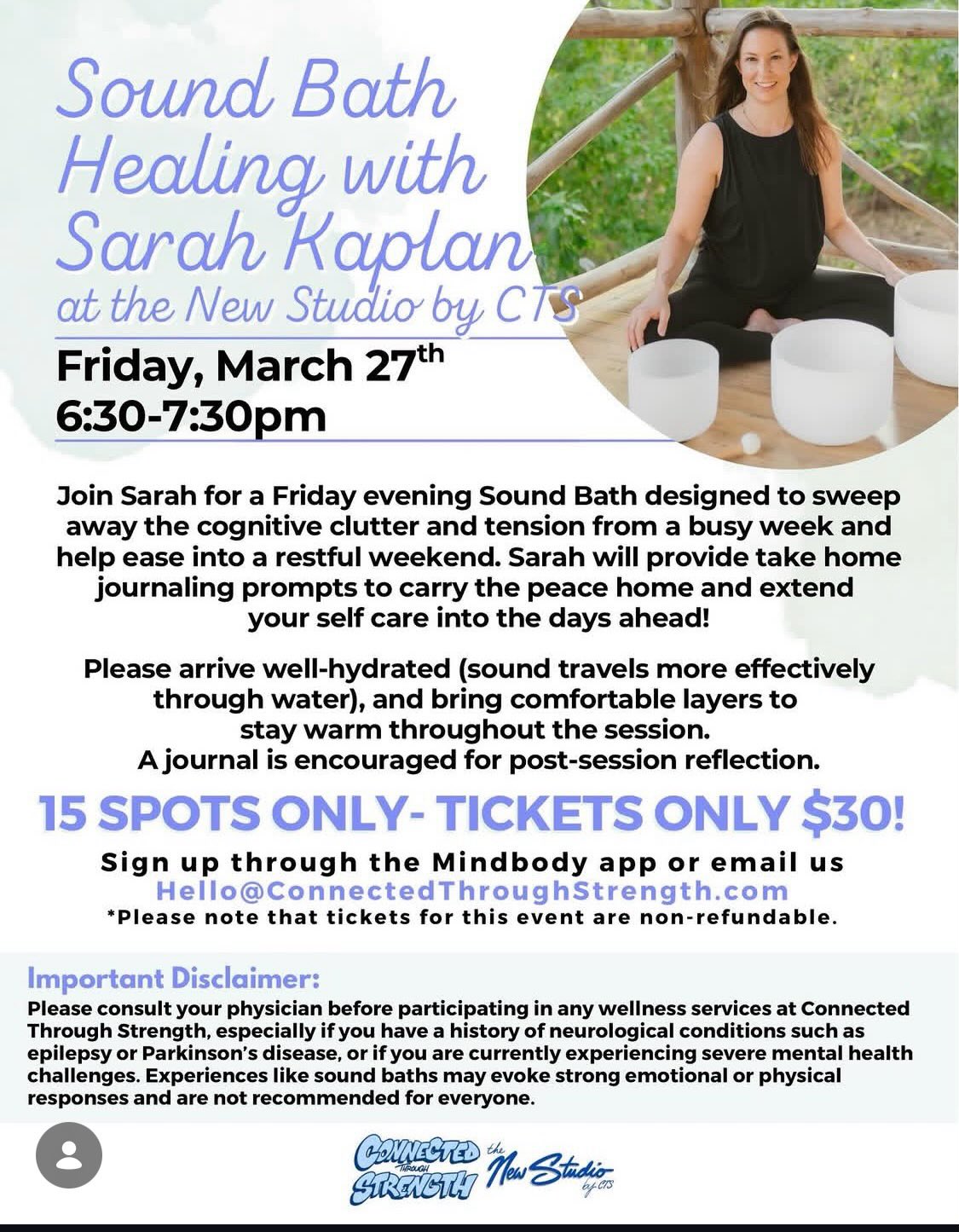 So many amazing upcoming events we hope you’ll be able to join us!!🥳 we love variety which is why we are offering::
Sound Bath this Friday with Sarah🧘🏻♂️
Spring Yoga Workshop on Sunday with Erin🌷
Reiki training on Sunday 4/12 with Erin🙏🏼
Barre Certification training on 5/2 & 5/3 with Stephanie and Erin! 💪
Events are good for all levels and please note, tickets are nonrefundable! You can sign up on MindBody today!!😃