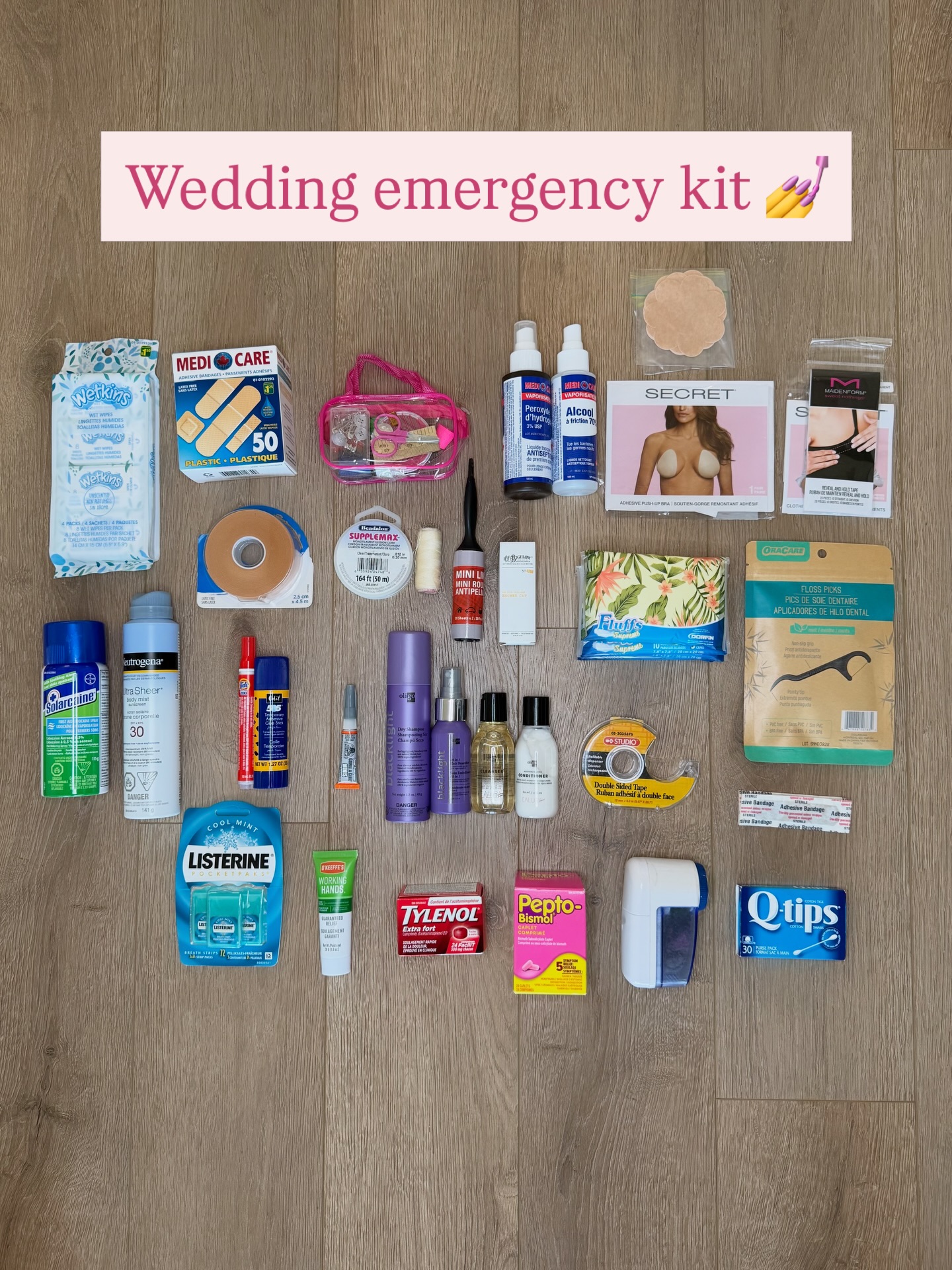 Inspo kit d’urgence mariage 🚨😅
Wedding emergency kit inspo 🚨😅
#glamsquad #bridetobe #weddingmusthave #bridalkit weddingkit
