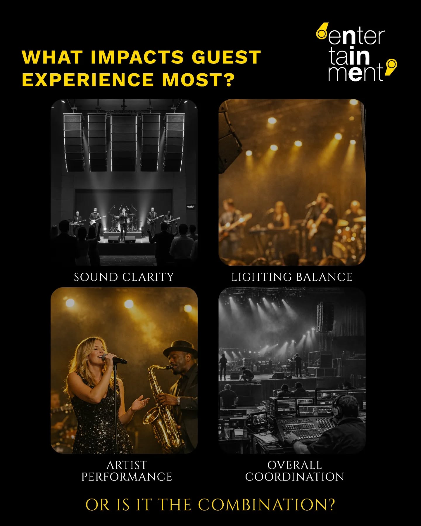In your experience — what influences guest retention most? Sound clarity, lighting balance, artist performance or overall coordination?
Share your perspective.
#entertainmentnine #soundsystems #eventmanagement #experiencedesign
